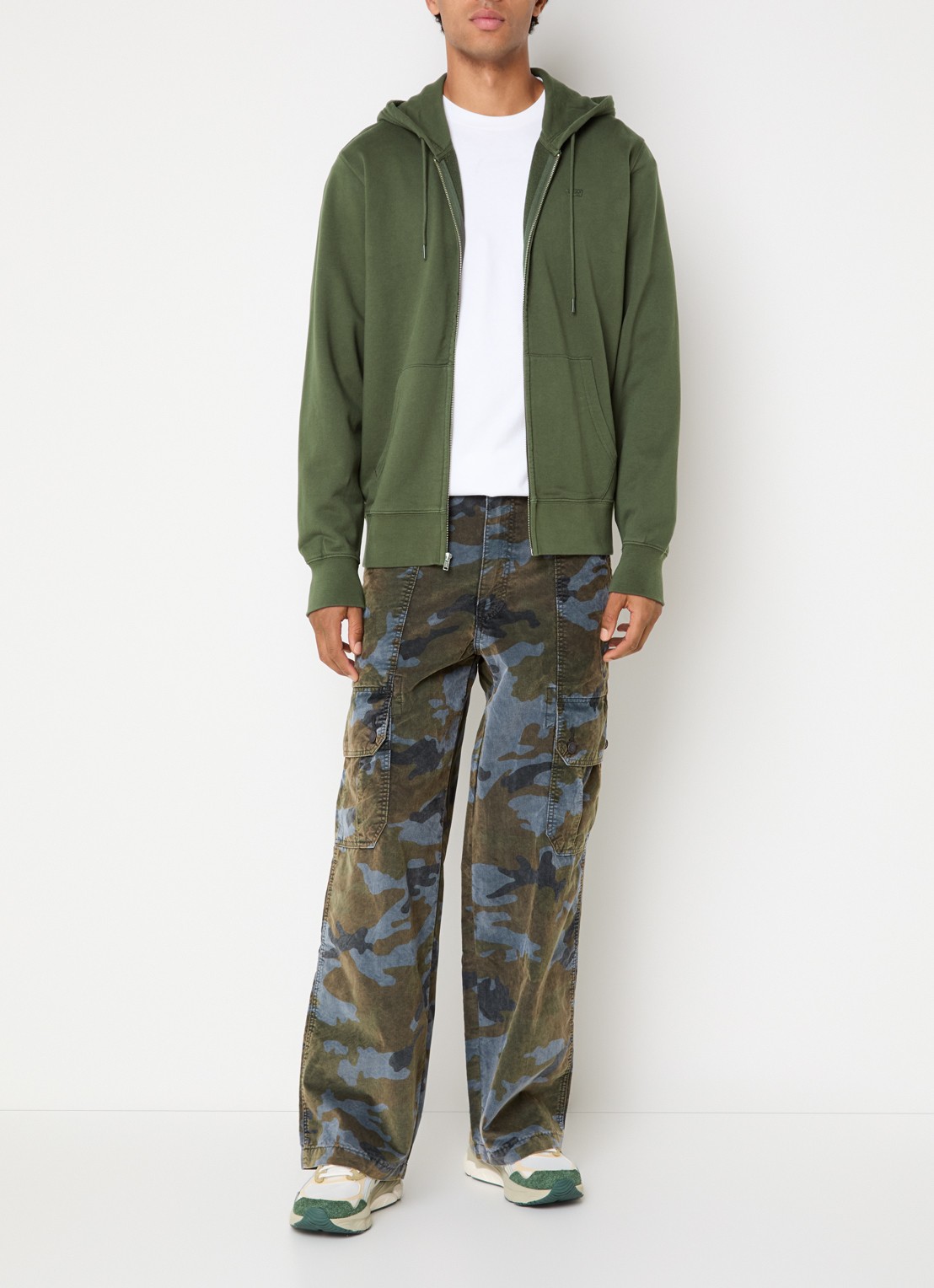 Levi's Sweatvest met steekzakken - voorkant 4 legergroen