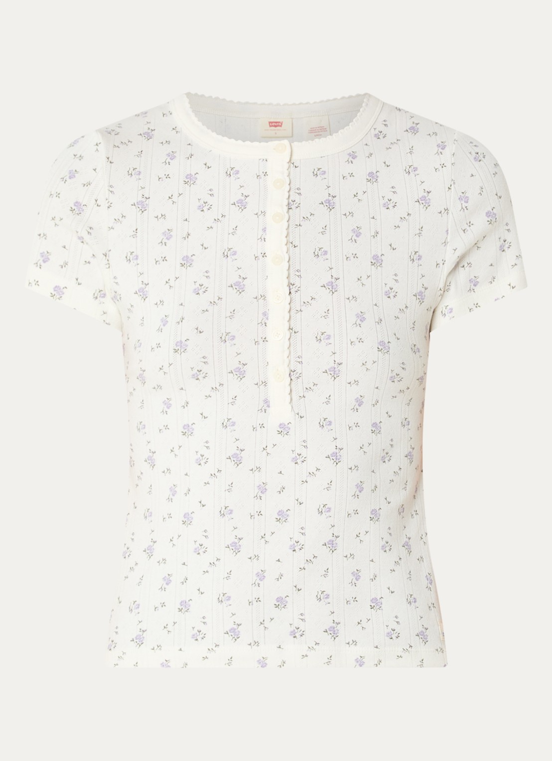 Levi's T-shirt met bloemenprint - voorkant 3 gebroken wit