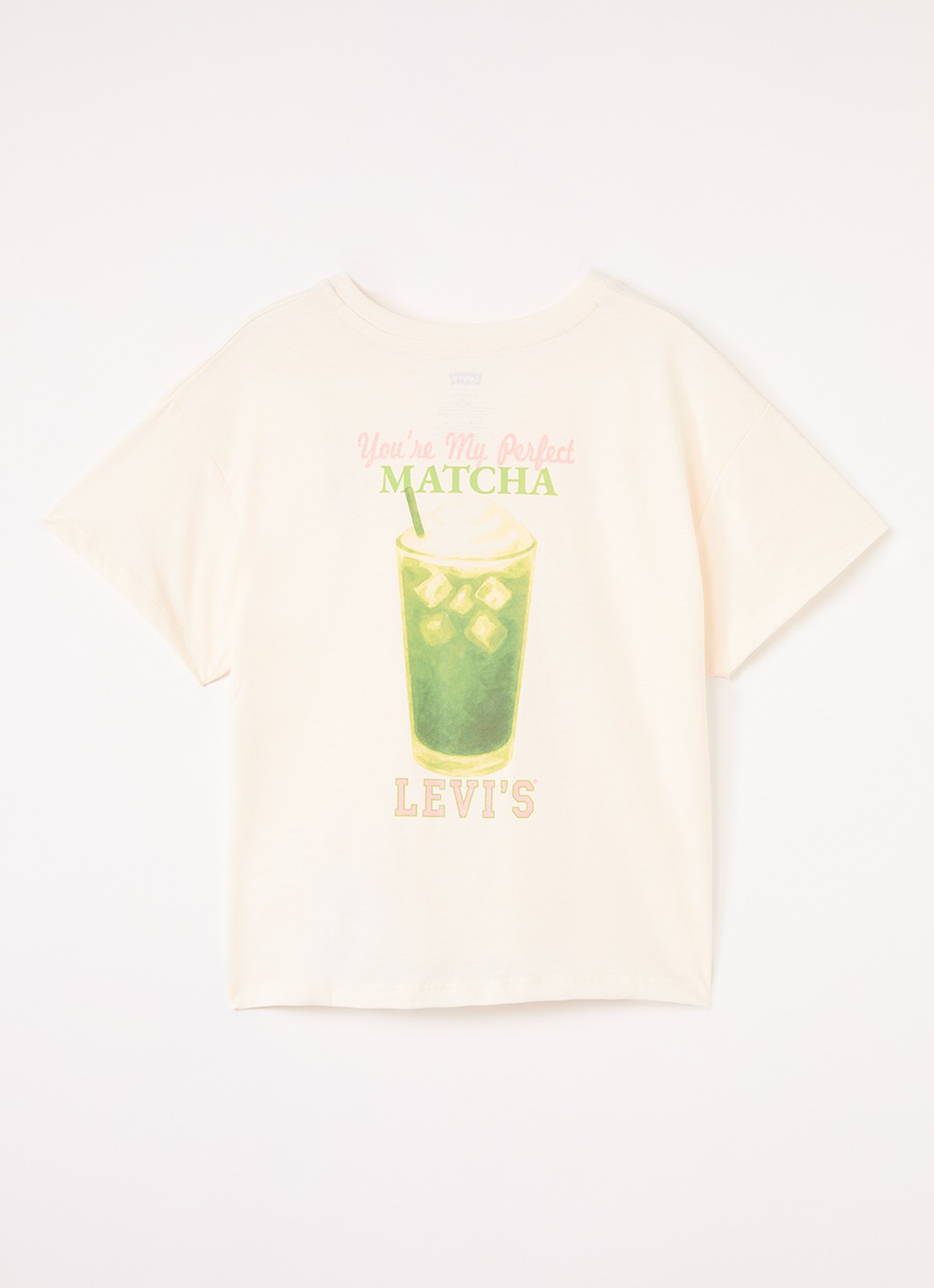 Levi's T-shirt met front- en backprint - voorkant 2 creme