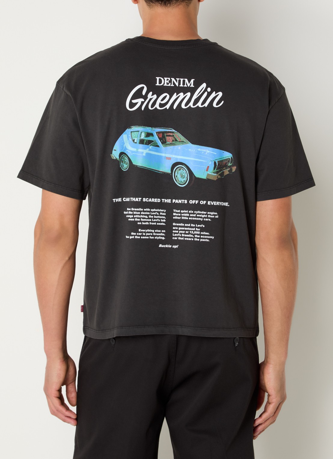 Levi's T-shirt met front- en backprint - detail zwart