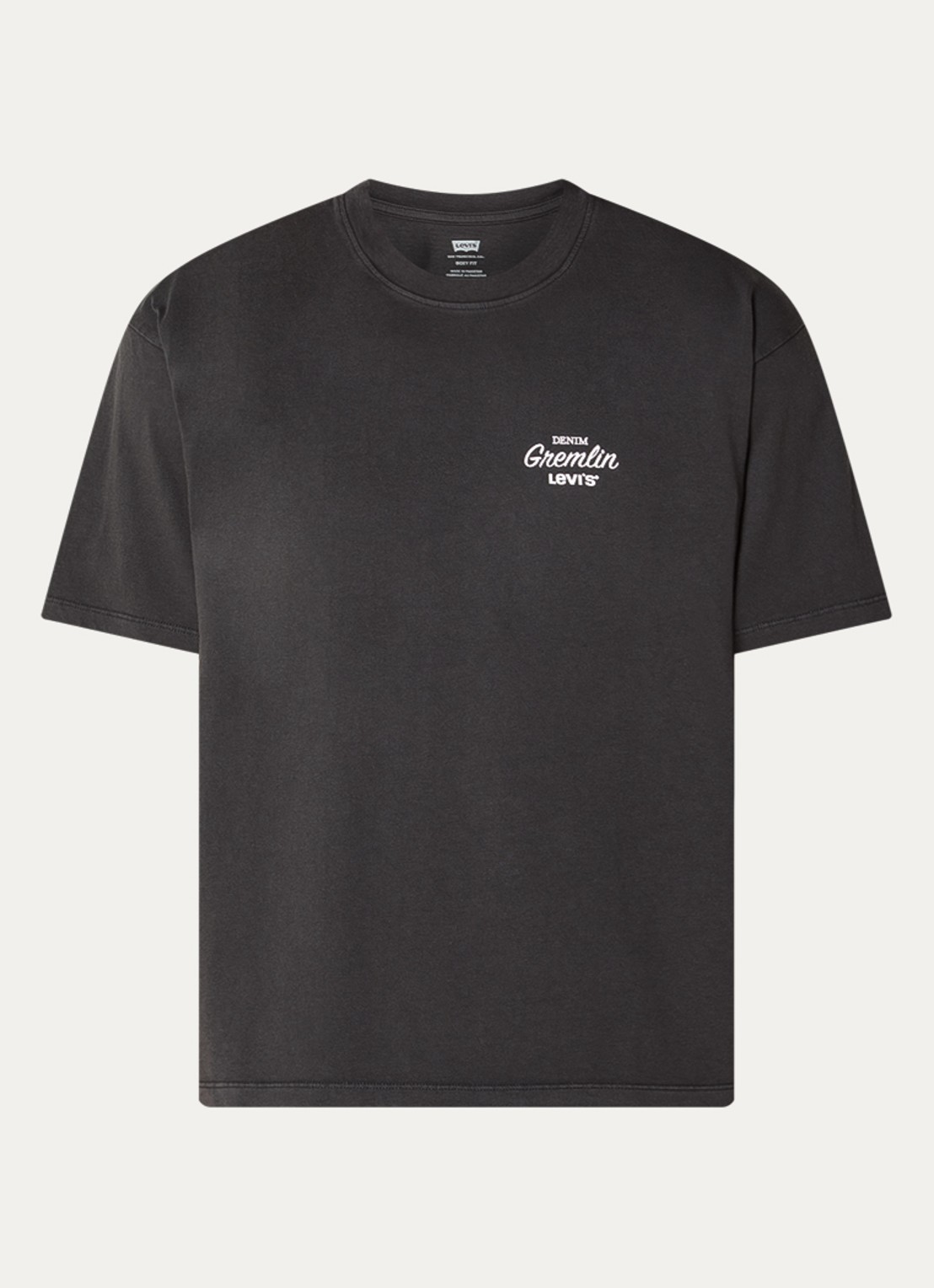 Levi's T-shirt met front- en backprint - voorkant 2 zwart