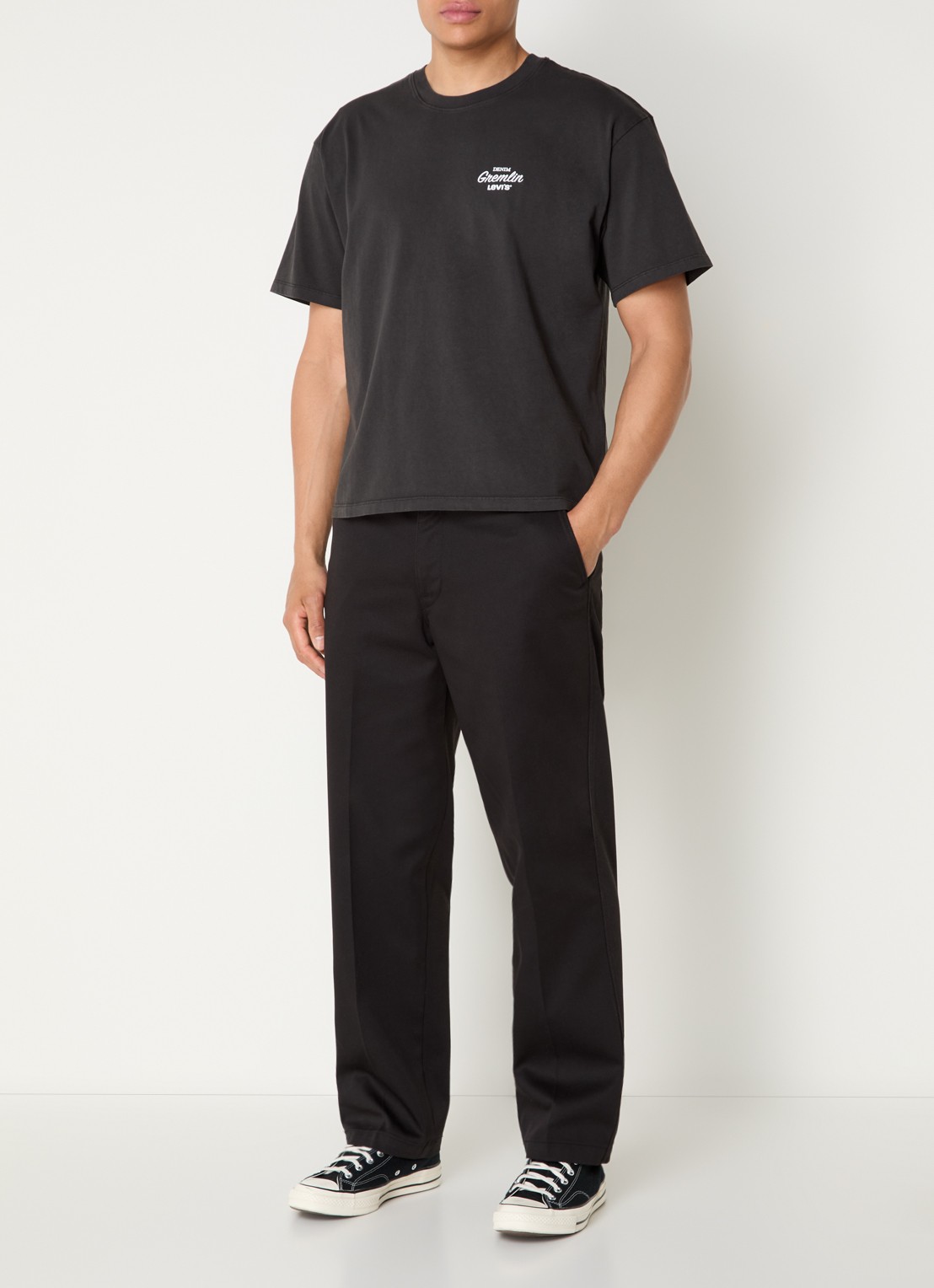 Levi's T-shirt met front- en backprint - voorkant 3 zwart