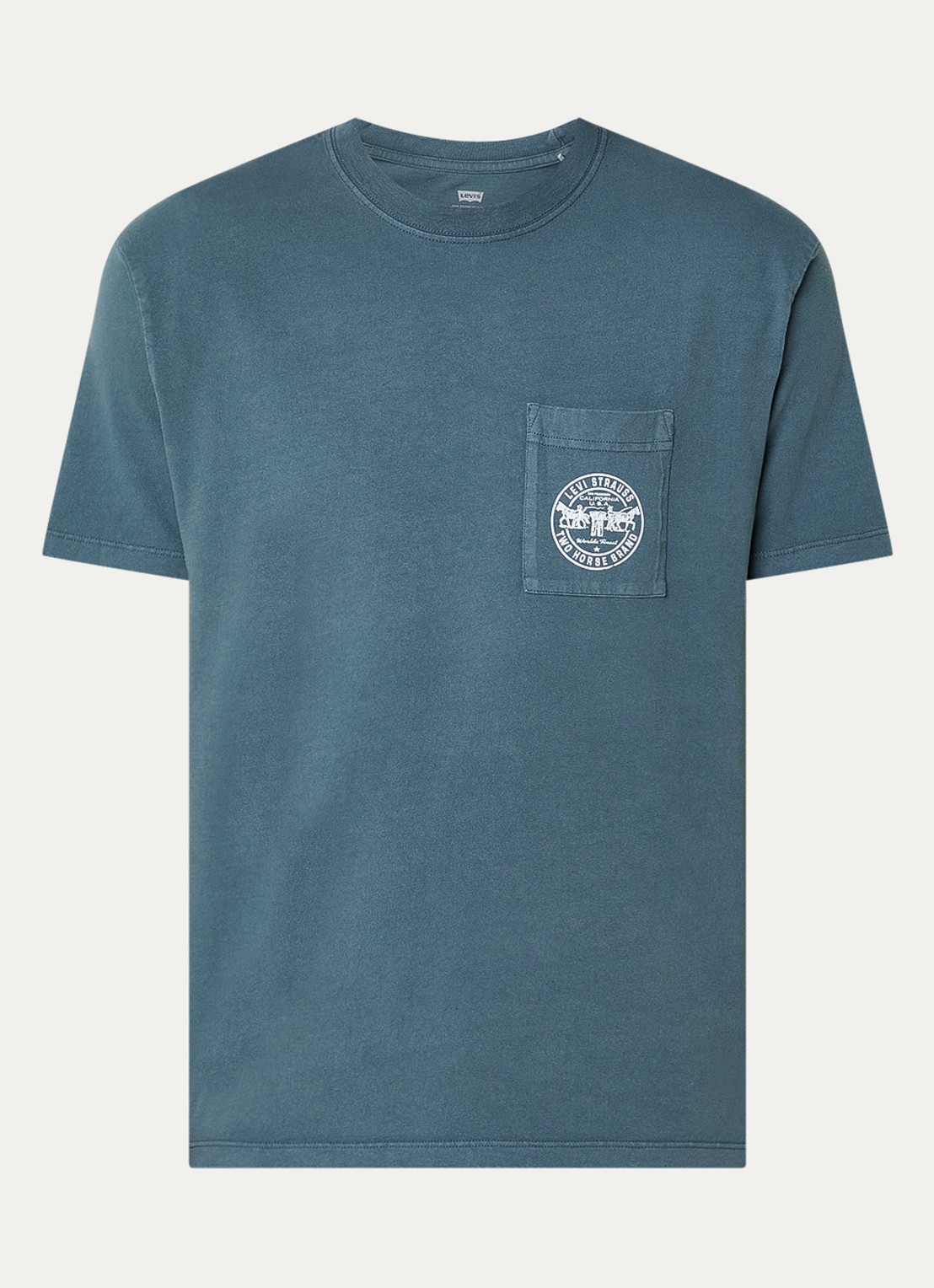 Levi's T-shirt met front- en backprint - voorkant 3 petrol