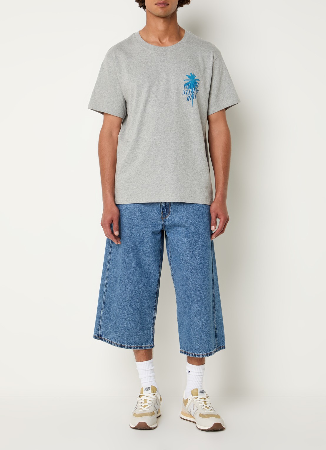 Levi's T-shirt met front- en backprint - voorkant 2 grijsmele