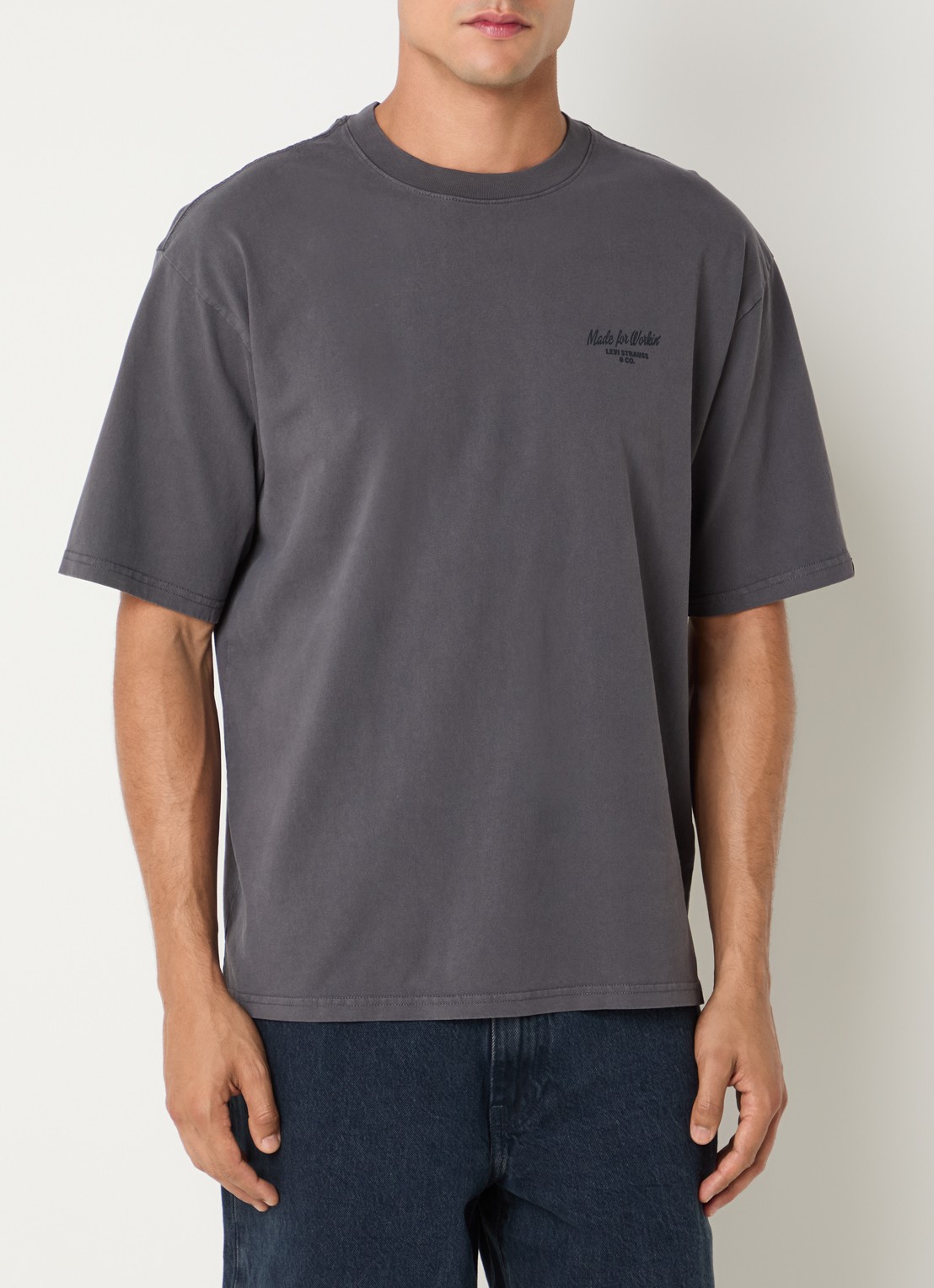 Levi's T-shirt met front- en backprint - achterkant grijs