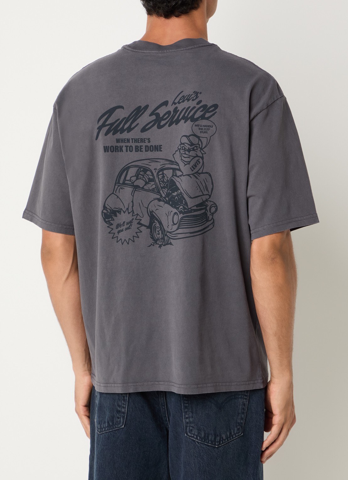 Levi's T-shirt met front- en backprint - detail 4 grijs