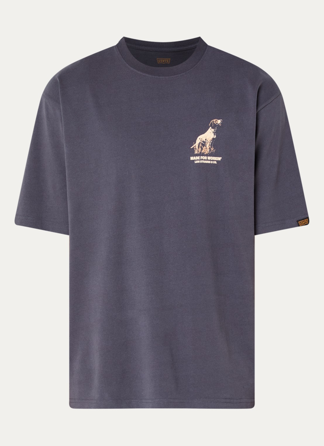 Levi's T-shirt met front- en backprint - voorkant 2 donkergrijs