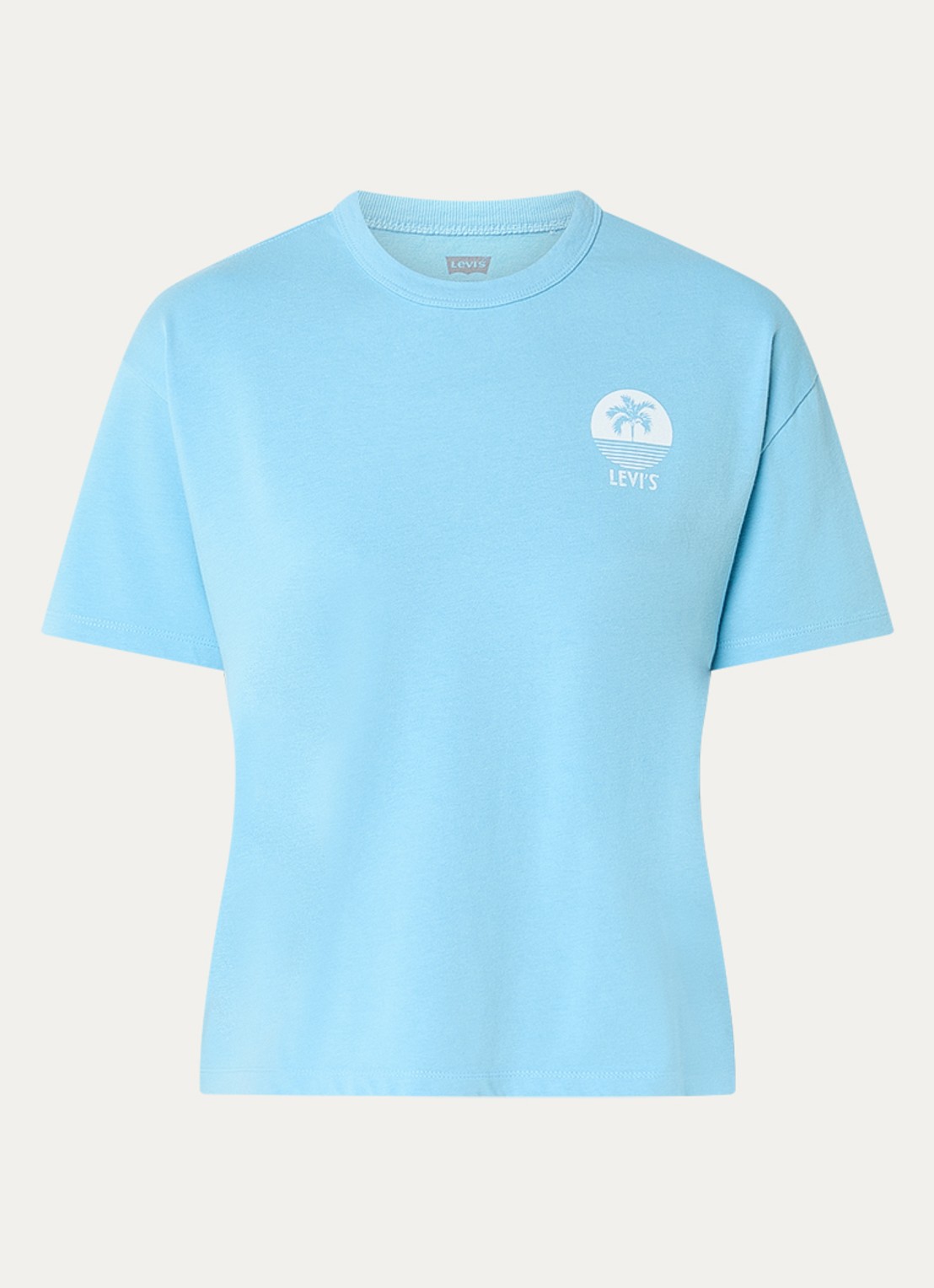 Levi's T-shirt met logo- en backprint - voorkant 3 aquablauw