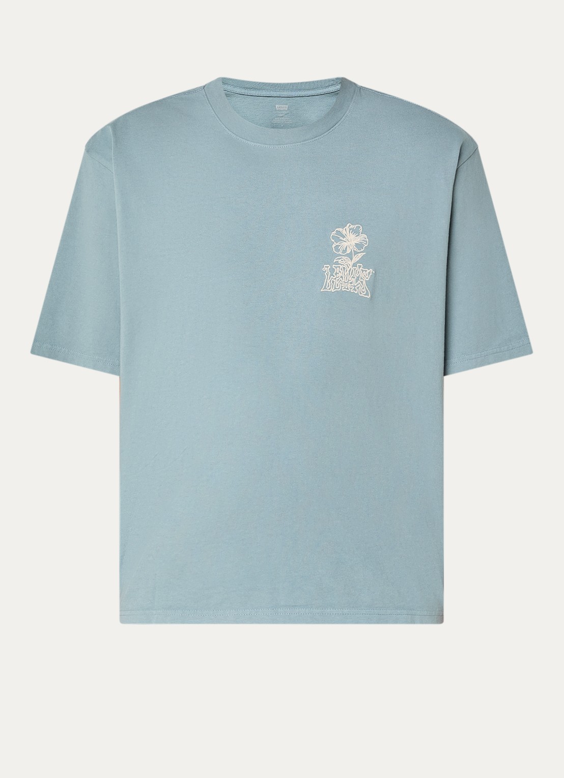 Levi's T-shirt met logo- en backprint - voorkant 2 staalblauw