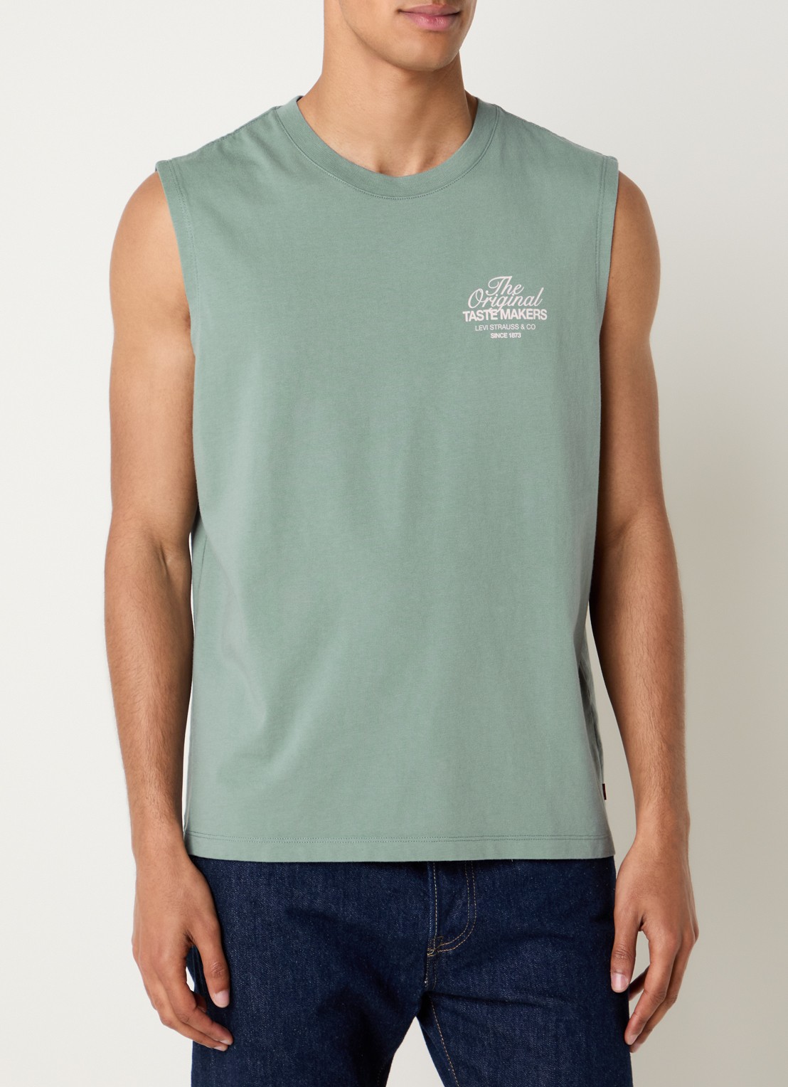 Levi's T-shirt met logo- en backprint - achterkant 2 zeegroen