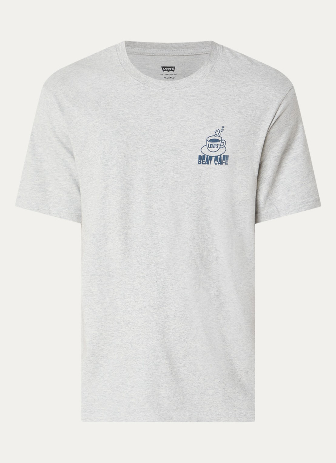 Levi's T-shirt met logo- en backprint - voorkant 2 grijs