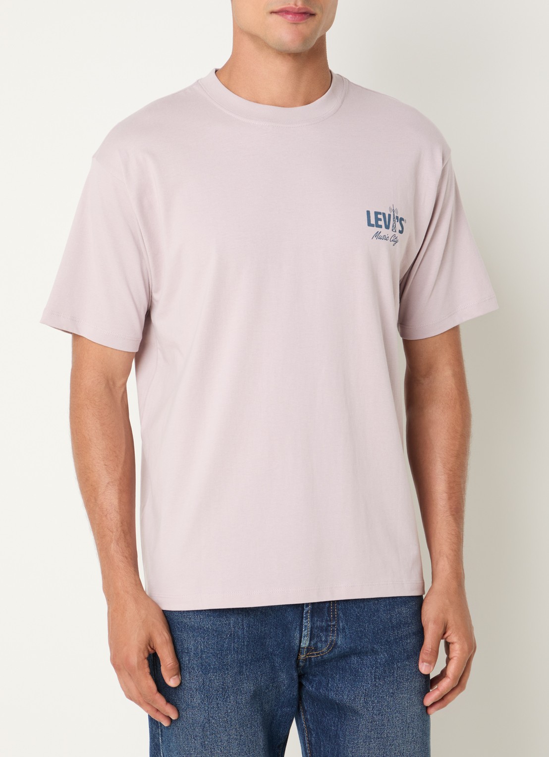 Levi's T-shirt met logo- en backprint - achterkant 4 oudroze
