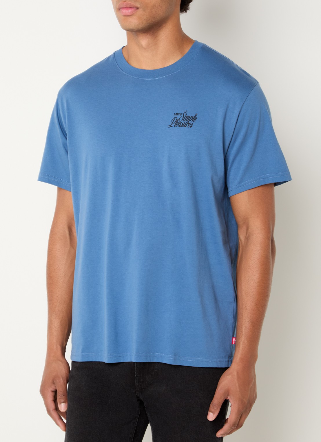 Levi's T-shirt met logo- en backprint - achterkant blauw