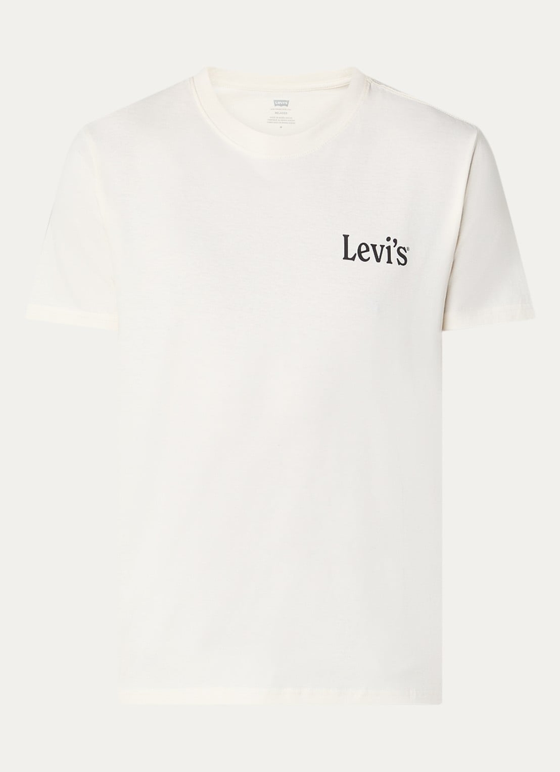 Levi's T-shirt met logo- en backprint - voorkant 2 gebroken wit