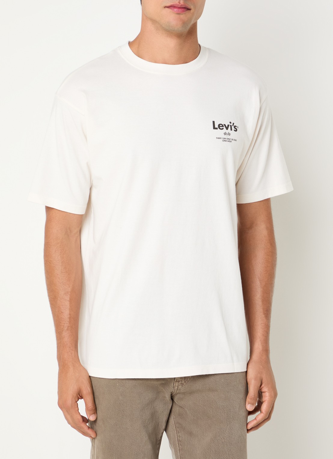 Levi's T-shirt met logo- en backprint - achterkant 4 gebroken wit