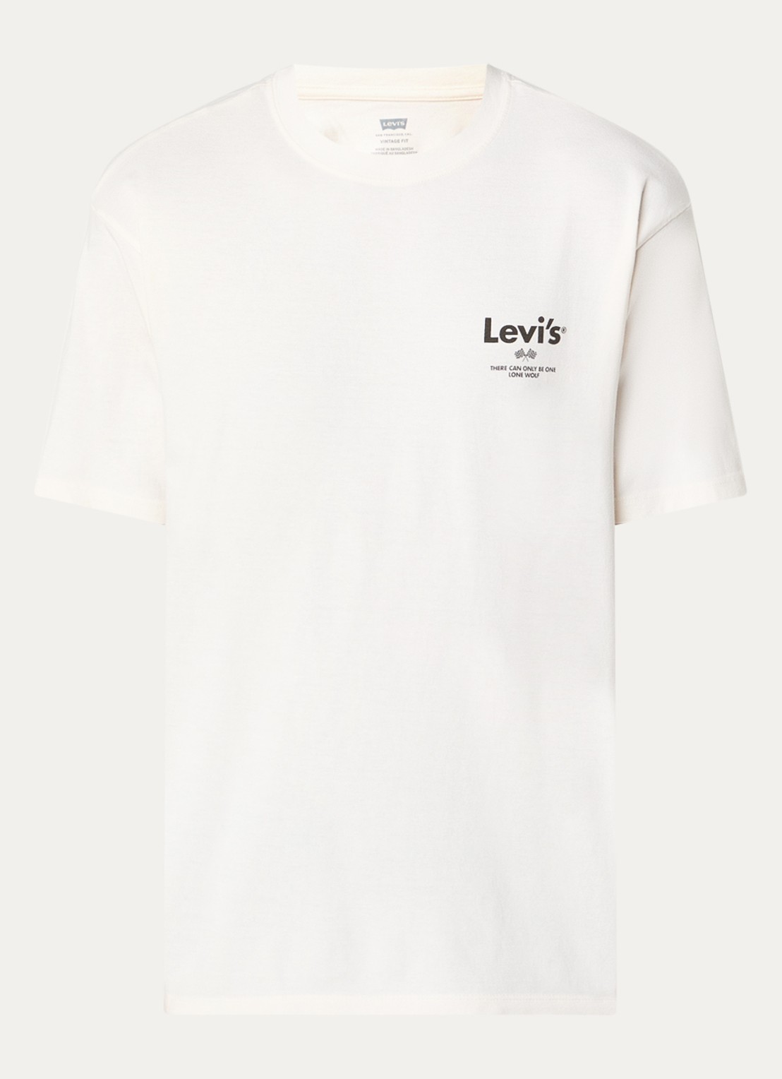 Levi's T-shirt met logo- en backprint - voorkant 2 gebroken wit