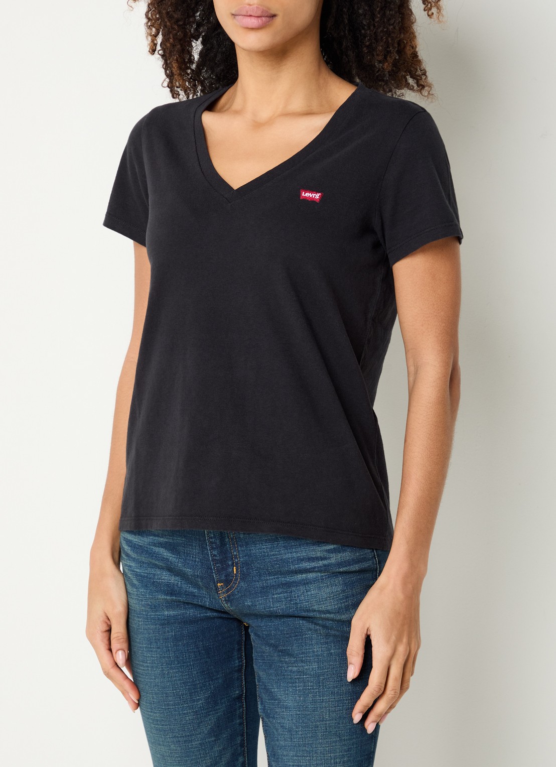 Levi's T-shirt met logo - detail zwart