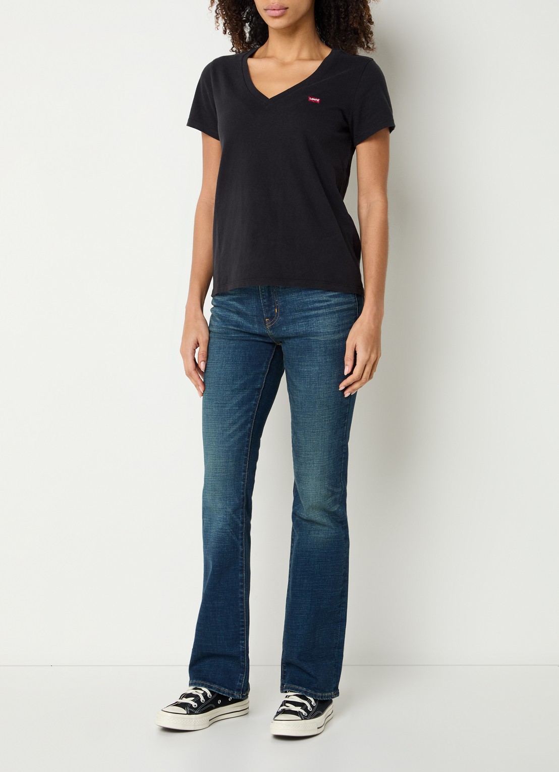 Levi's T-shirt met logo - voorkant 4 zwart