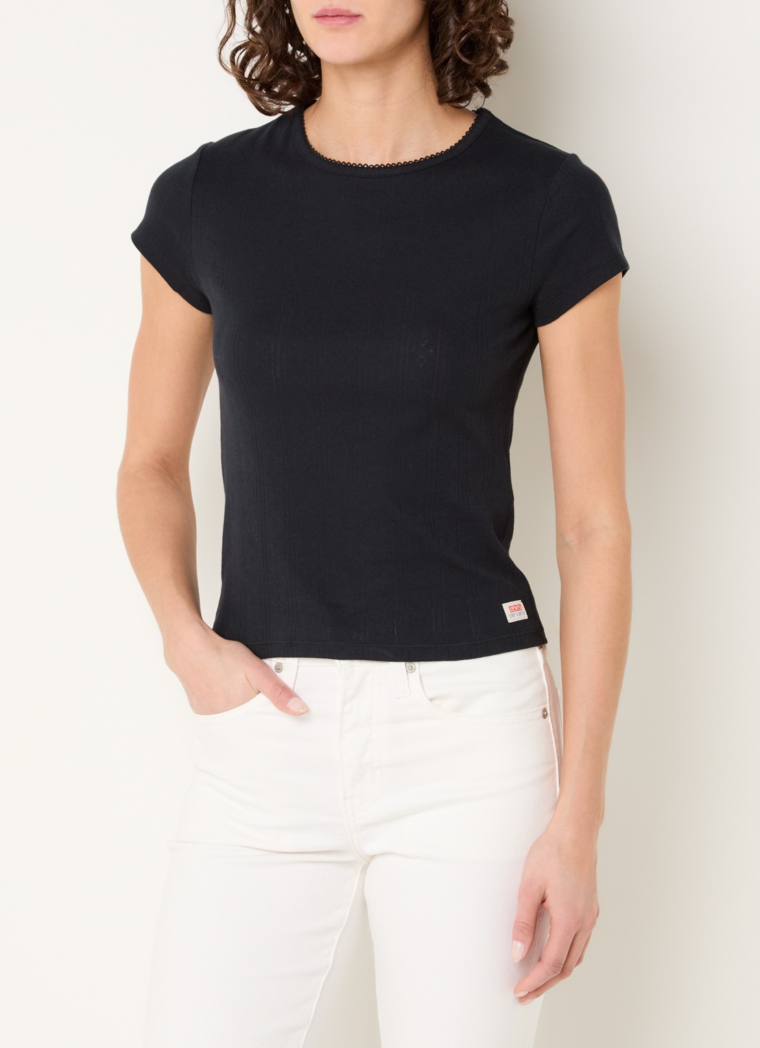 Levi's T-shirt met logo - detail 3 zwart