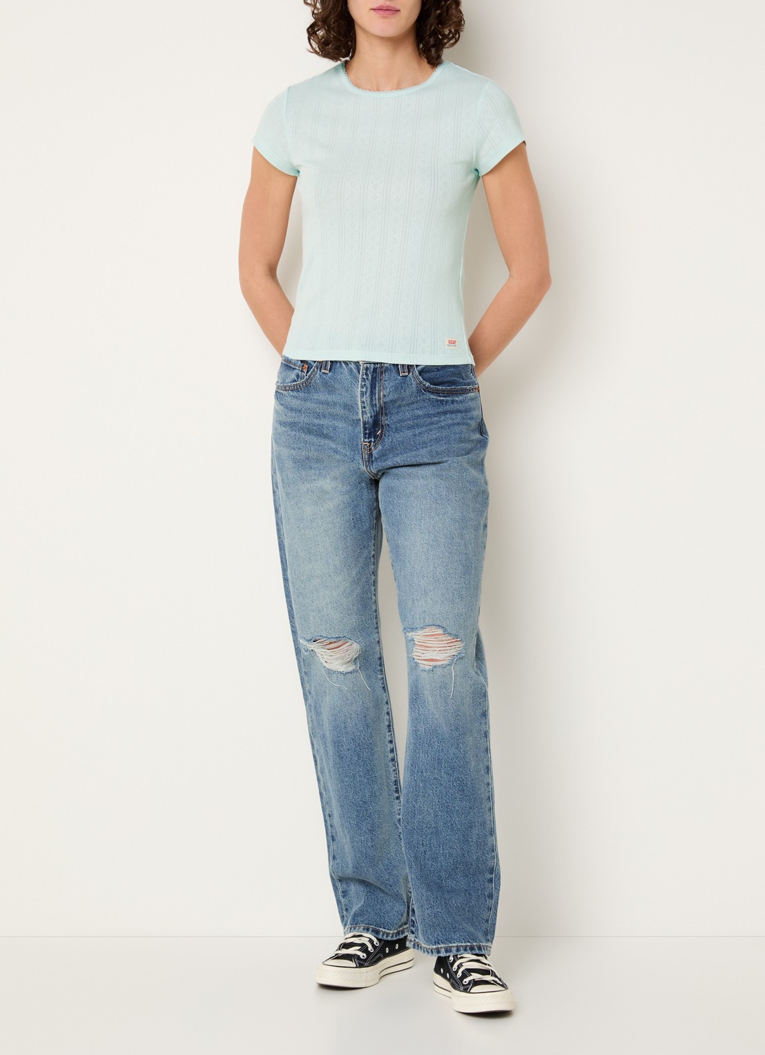 Levi's T-shirt met logo - voorkant 4 mint