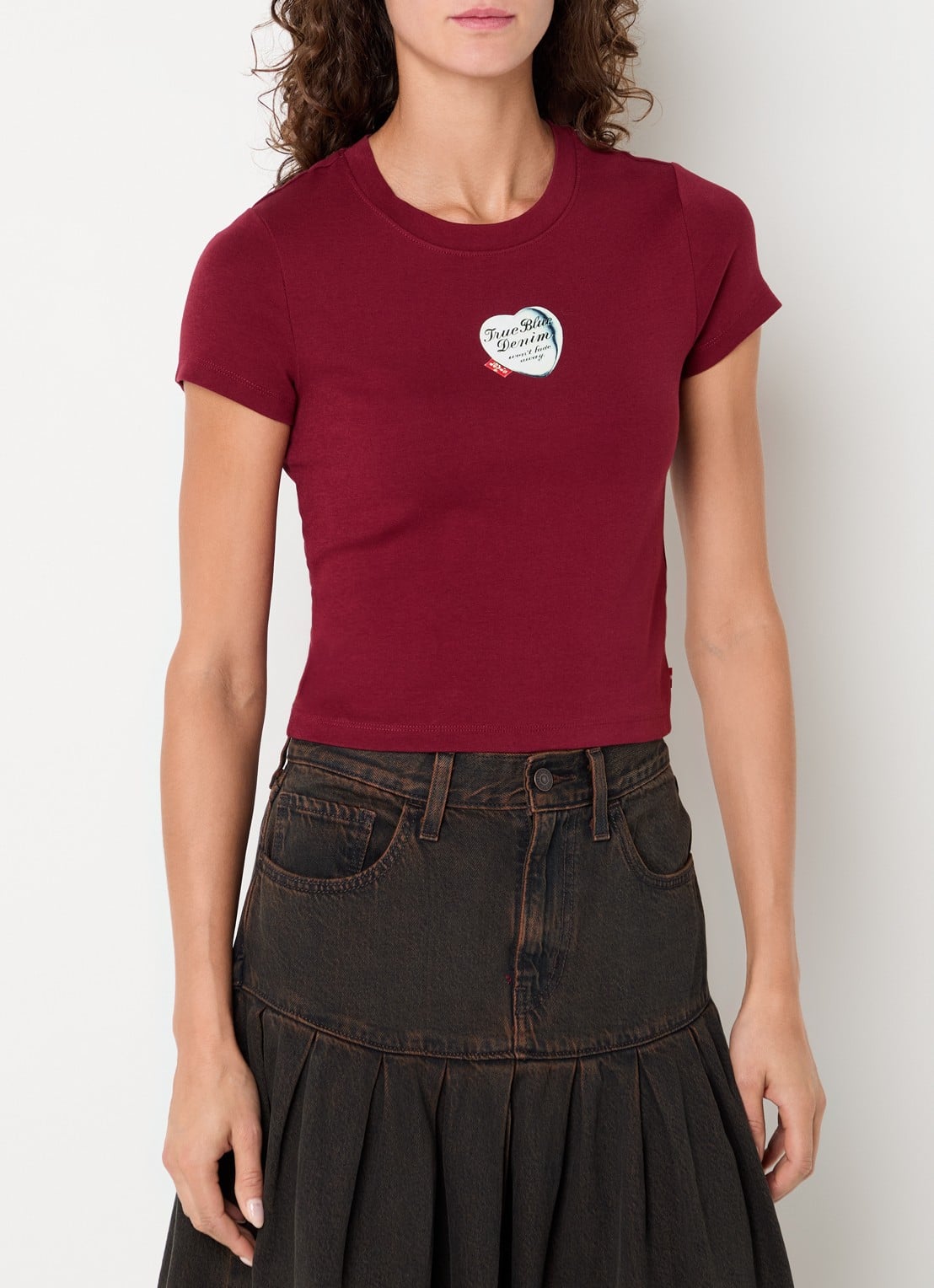 Levi's T-shirt met logo - detail 2 donkerrood