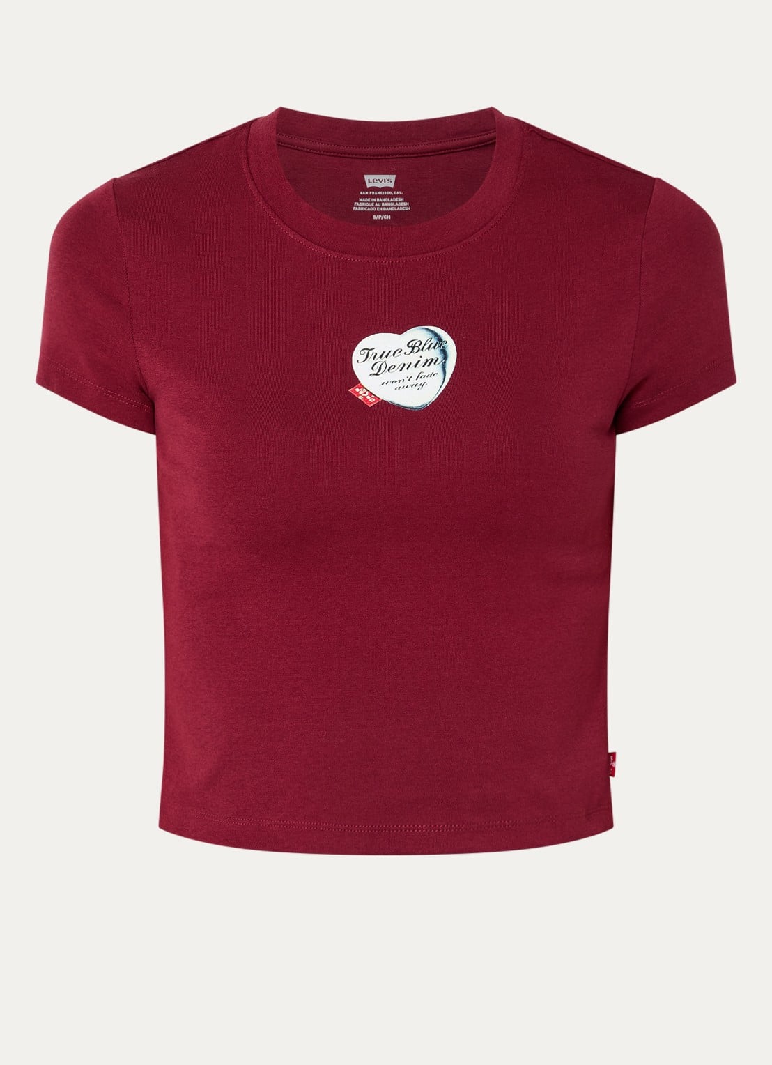 Levi's T-shirt met logo - voorkant 3 donkerrood