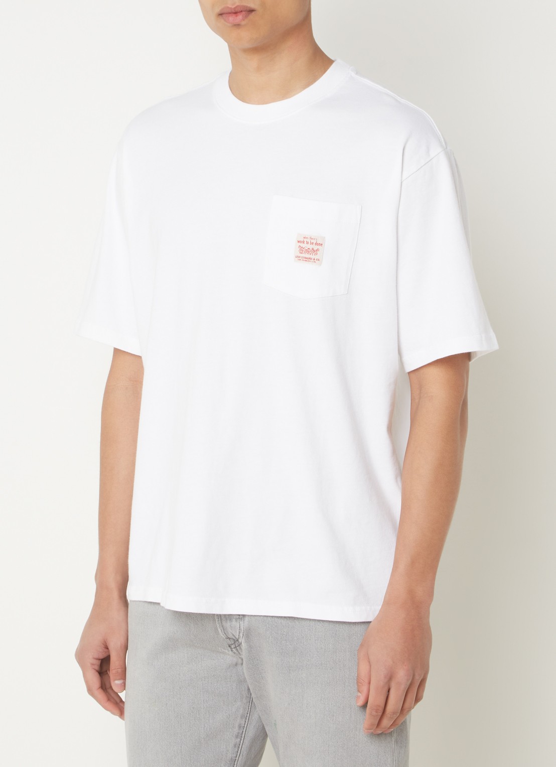 Levi's T-shirt met logo - detail wit