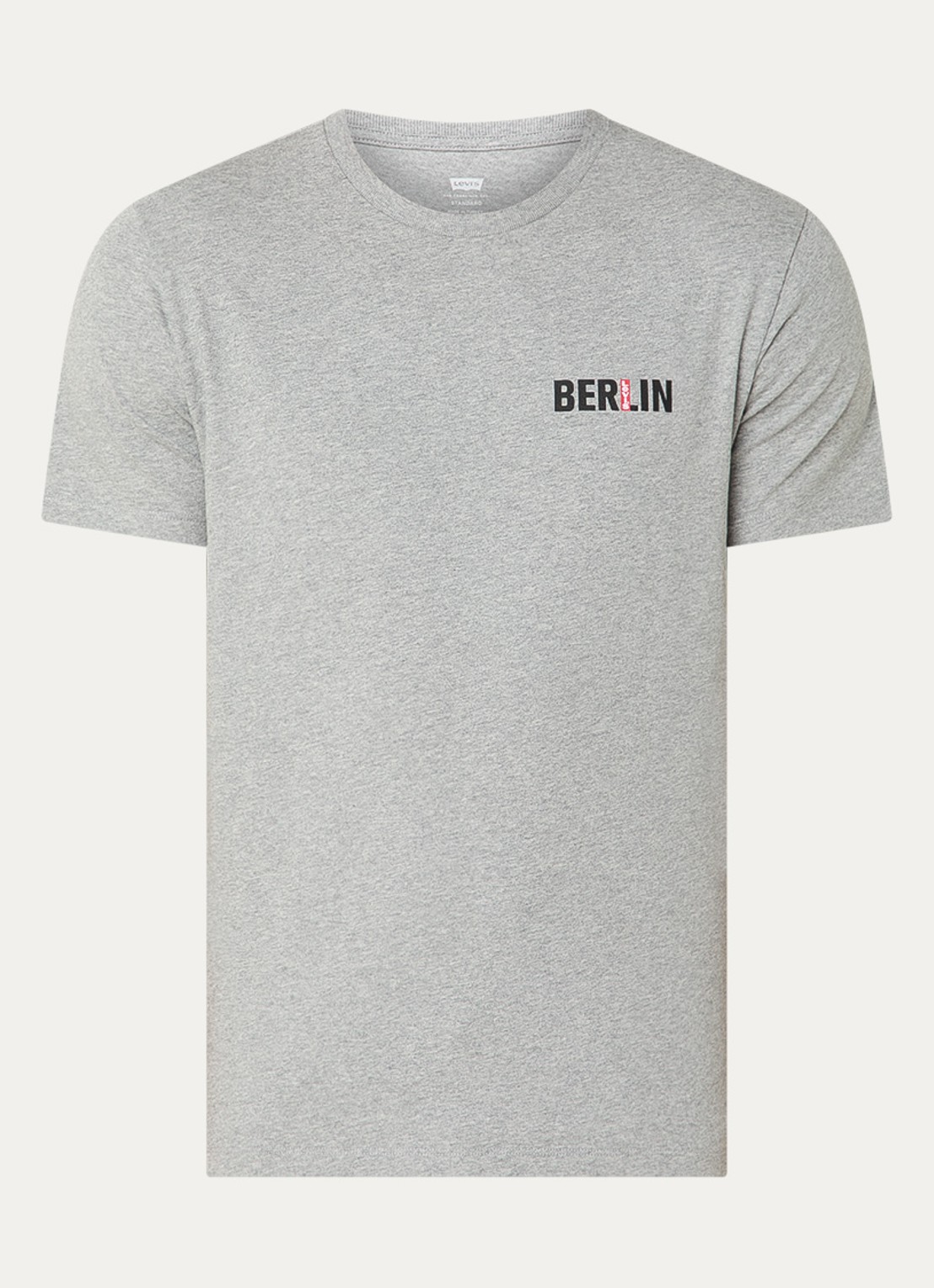 Levi's T-shirt met logo - voorkant grijsmele
