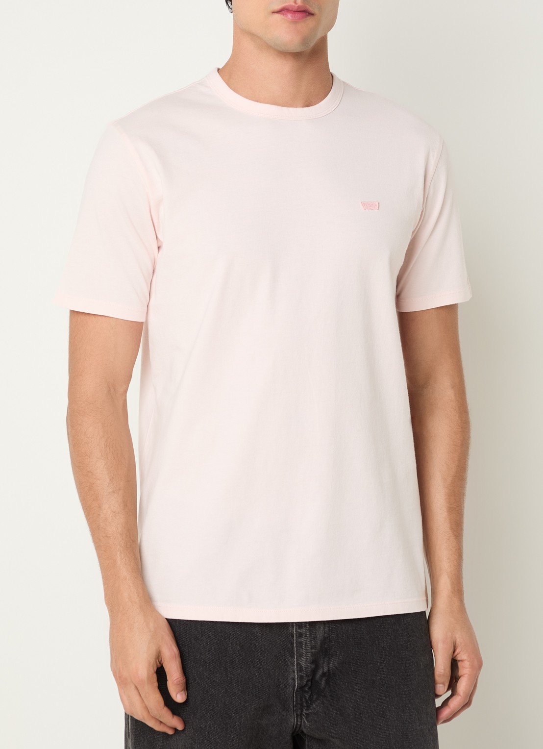 Levi's T-shirt met logo - detail lichtroze
