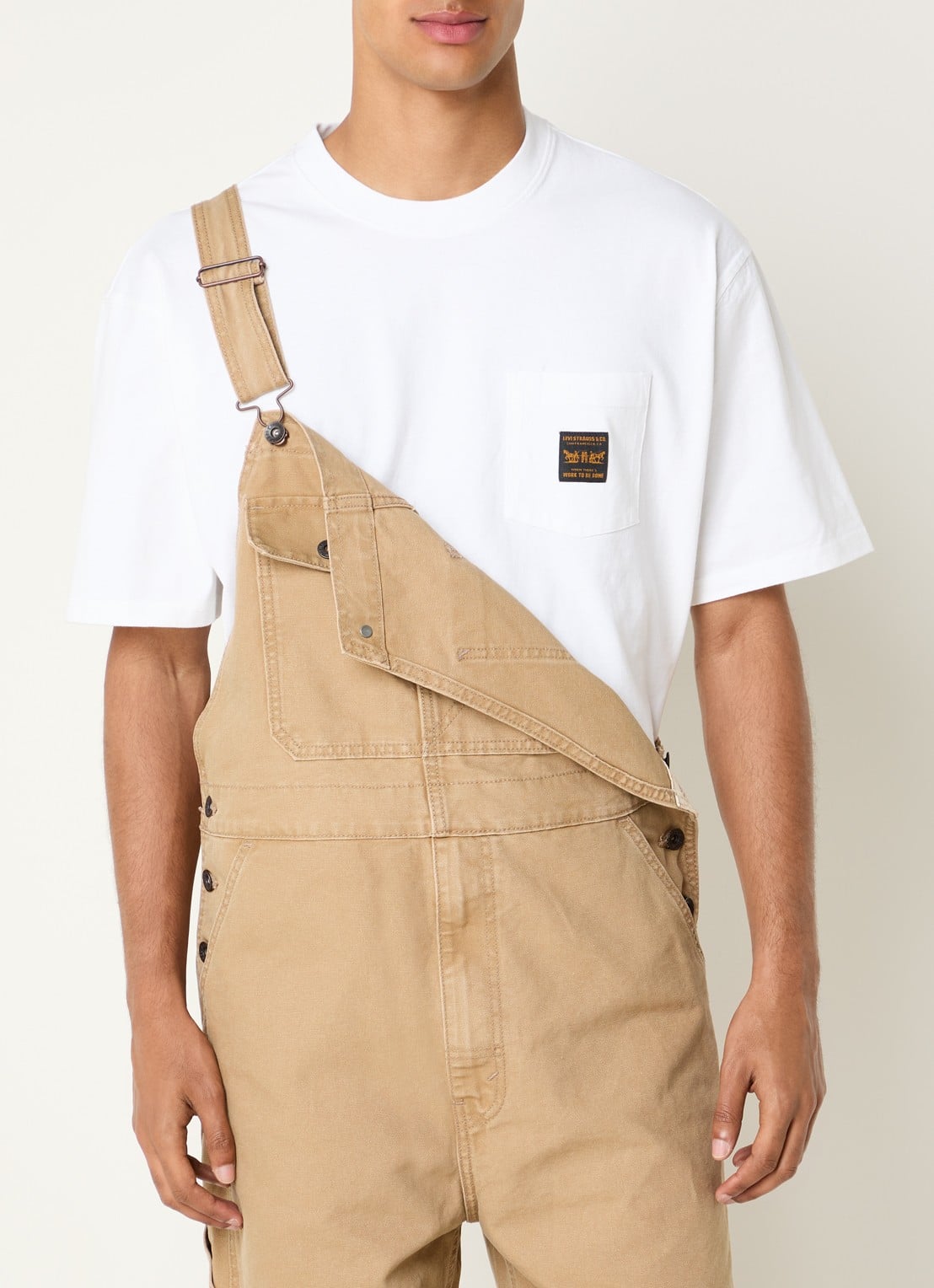 Levi's T-shirt met logo - detail 3 wit