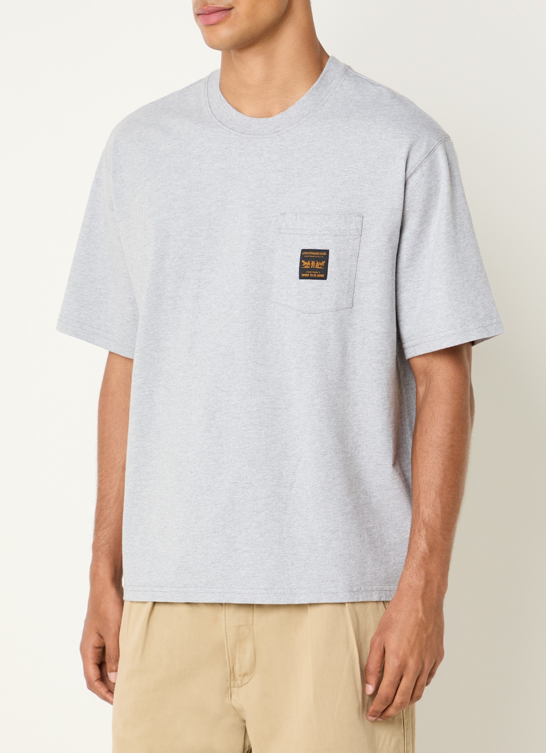 Levi's T-shirt met logo - detail 2 lichtgrijs