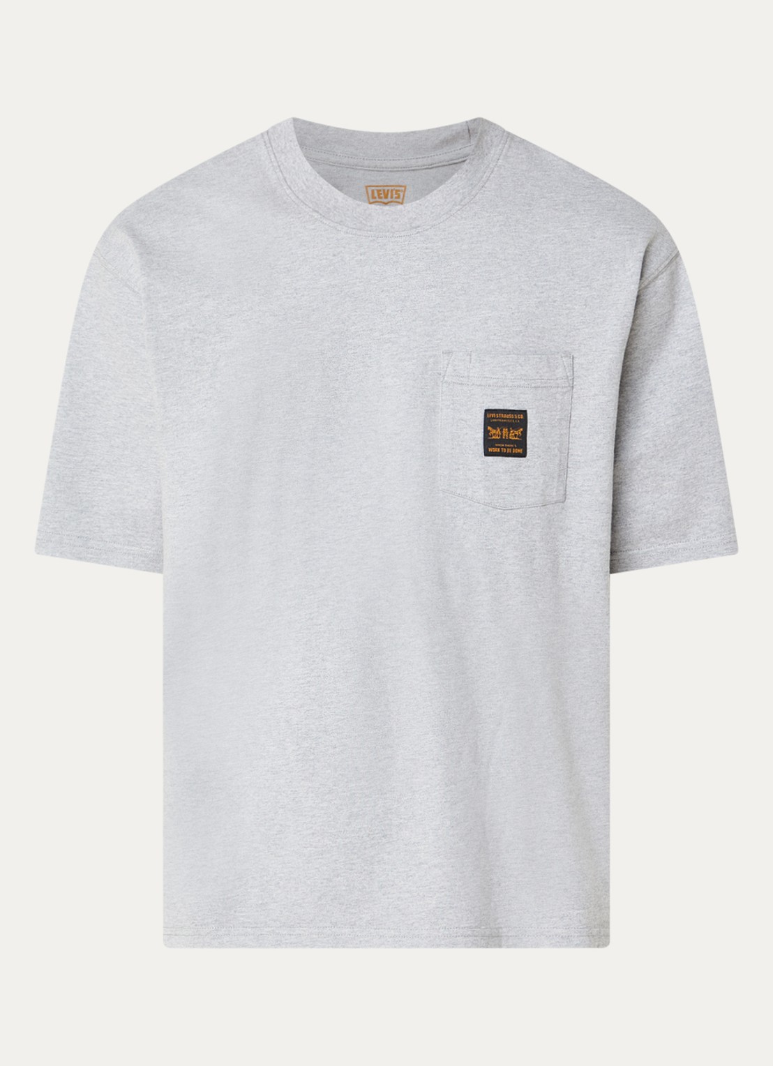 Levi's T-shirt met logo - voorkant 3 lichtgrijs