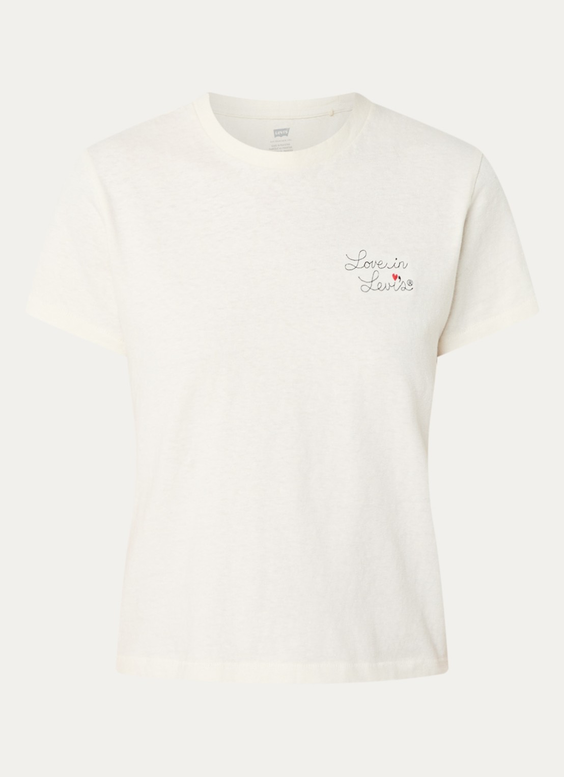Levi's T-shirt met logoborduring  - voorkant 2 beige