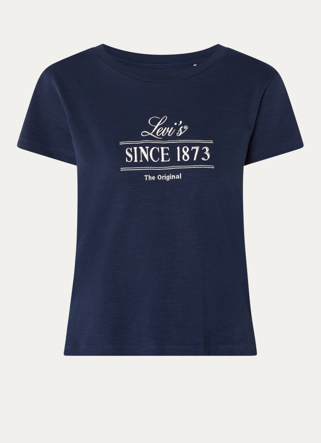 Levi's T-shirt met logoborduring - voorkant donkerblauw