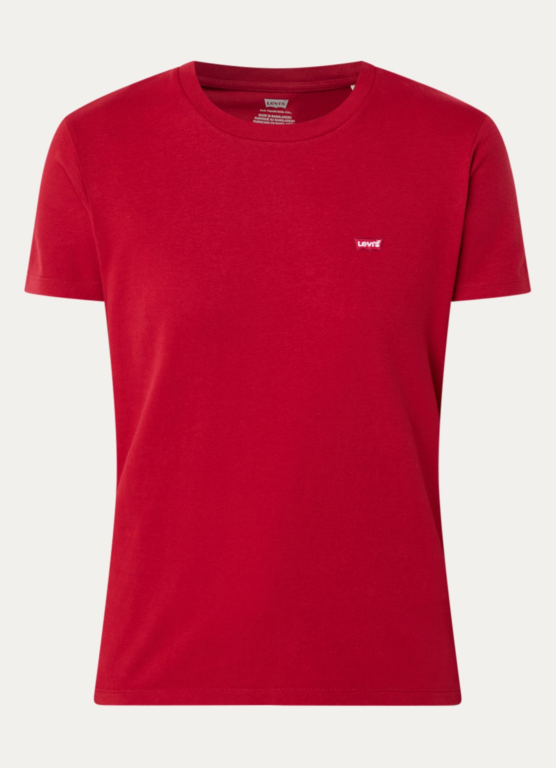 Levi's T-shirt met logoborduring - voorkant 2 rood