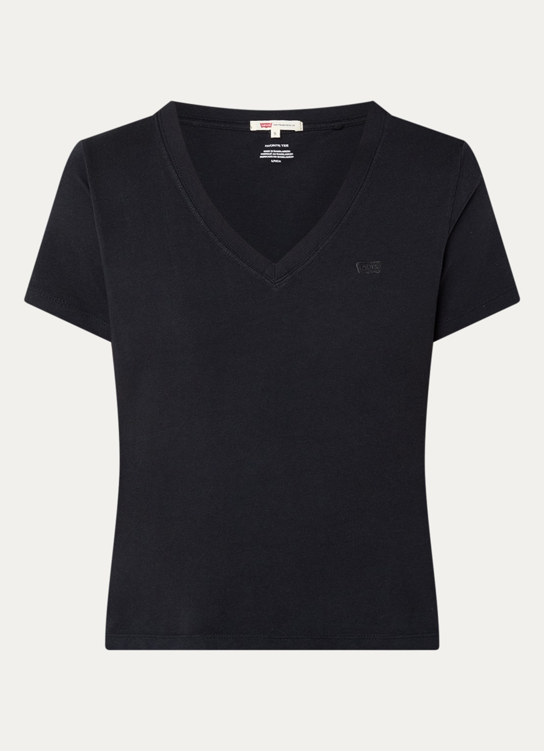 Levi's T-shirt met logoborduring - voorkant 2 zwart