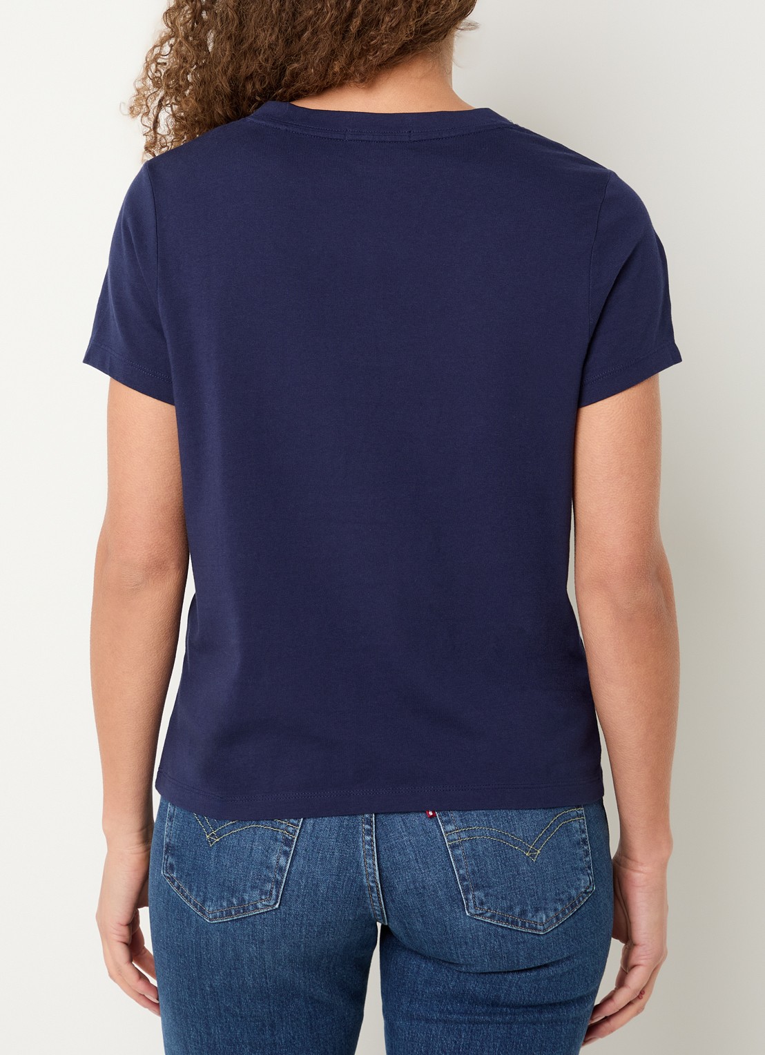 Levi's T-shirt met logoborduring - achterkant donkerblauw
