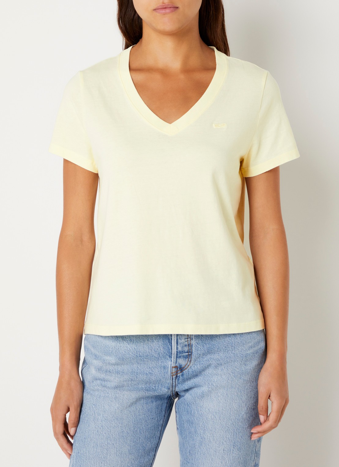Levi's T-shirt met logoborduring - detail 3 lichtgeel