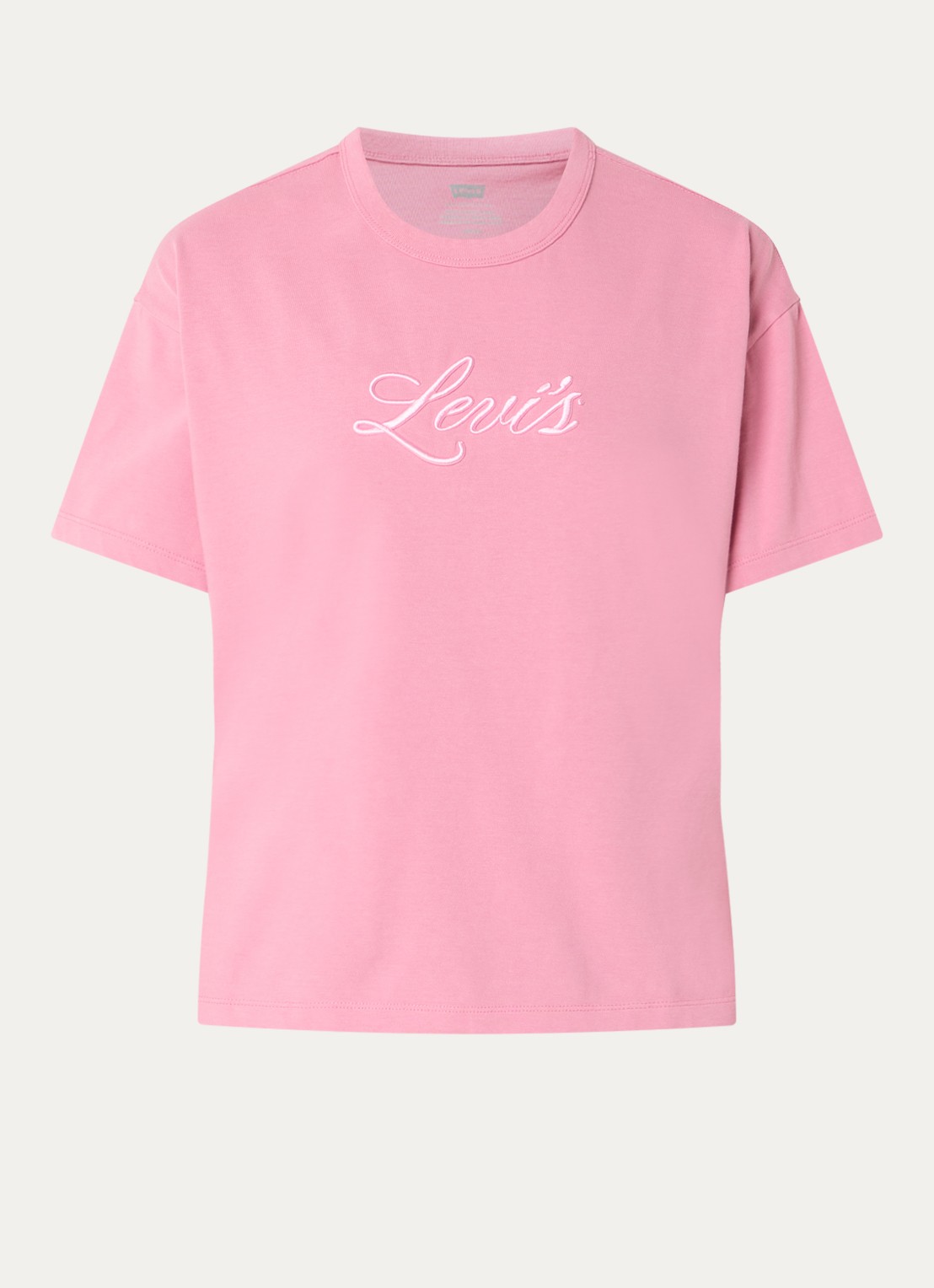 Levi's T-shirt met logoborduring - voorkant 2 roze