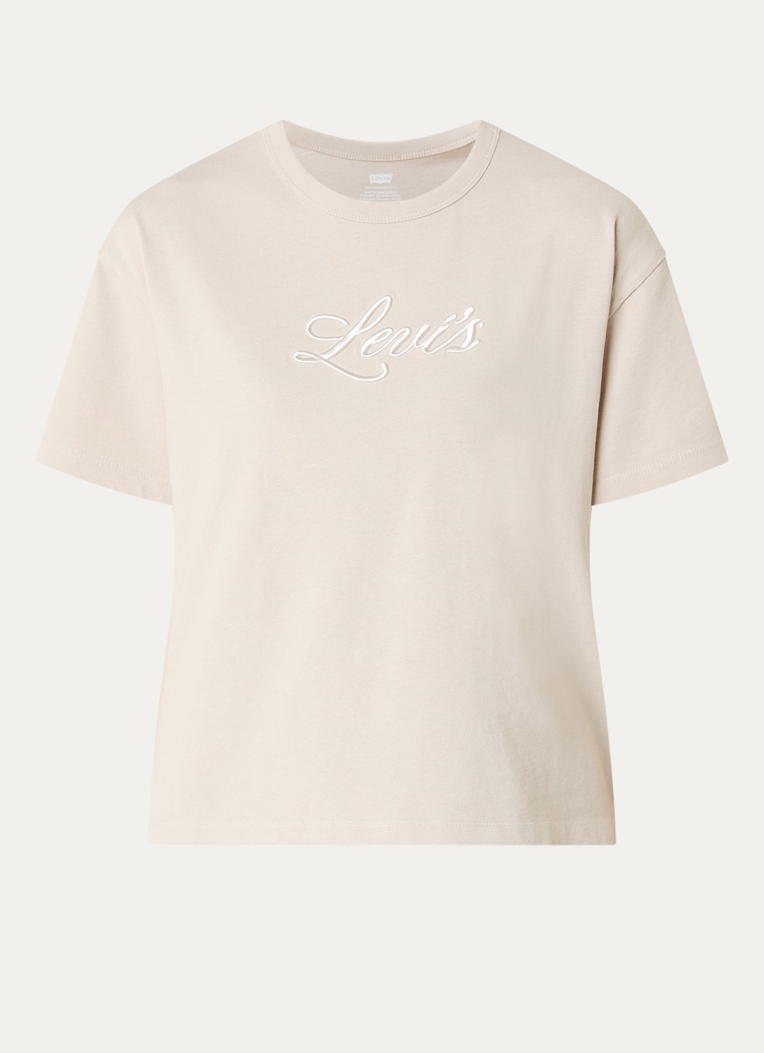 Levi's T-shirt met logoborduring - voorkant 3 beige