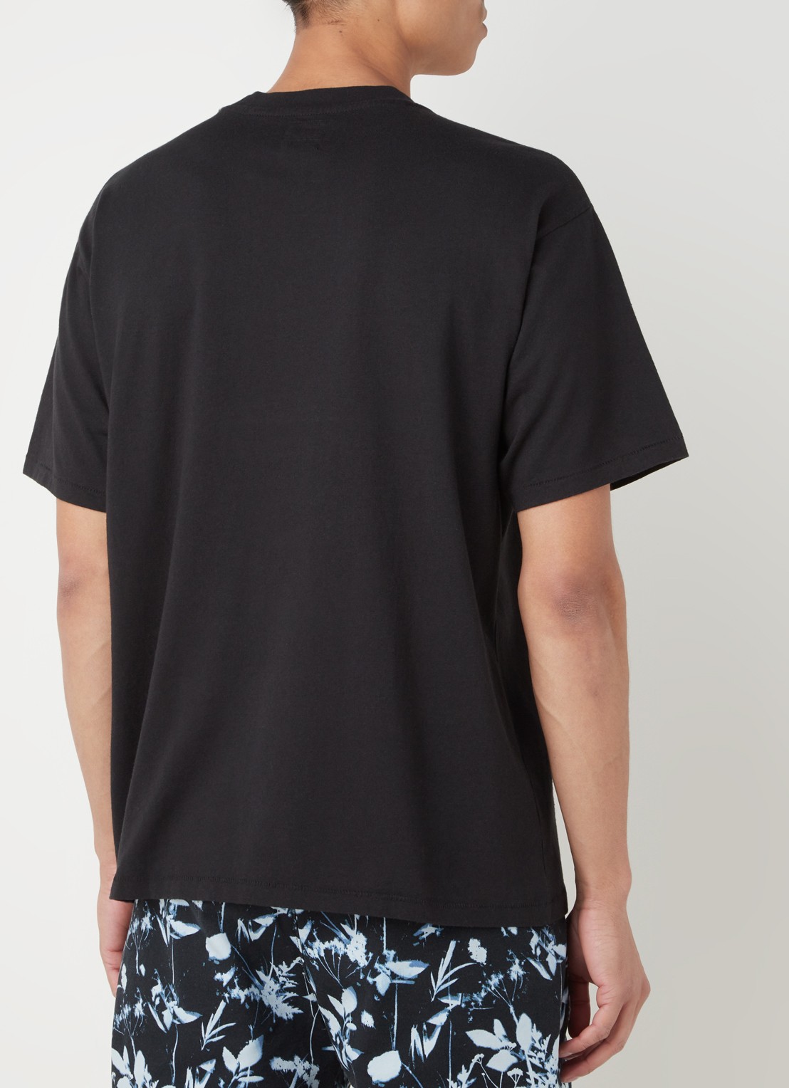 Levi's T-shirt met logoborduring - achterkant zwart