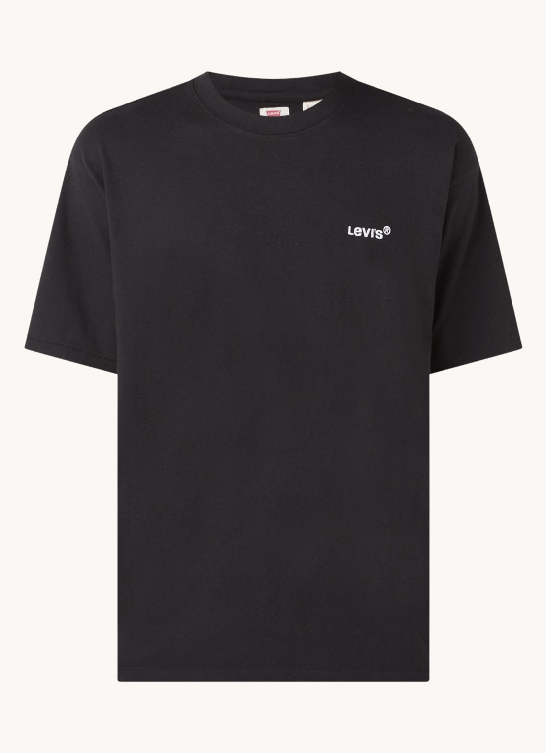 Levi's T-shirt met logoborduring - voorkant 2 zwart