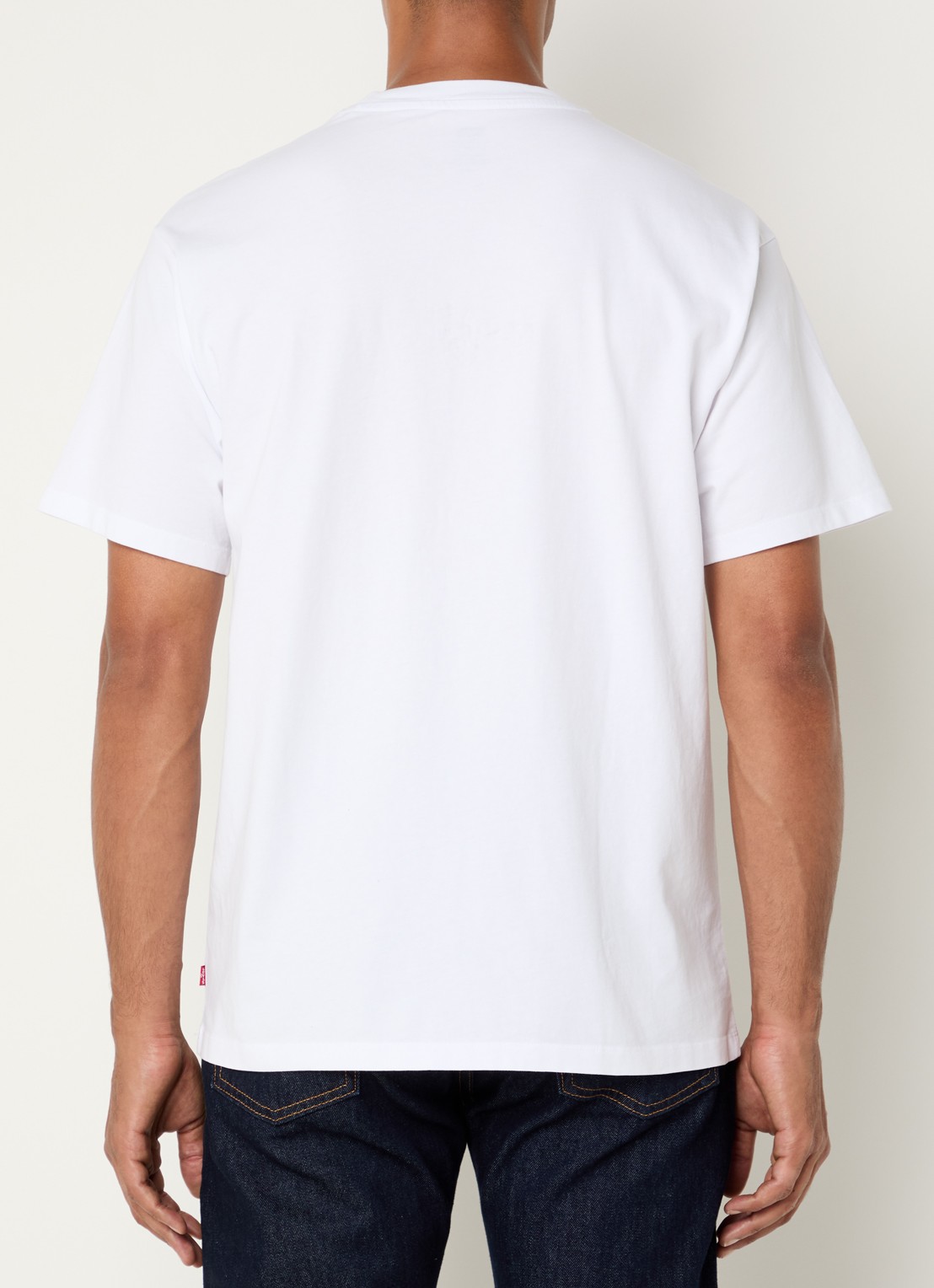 Levi's T-shirt met logoborduring - achterkant wit