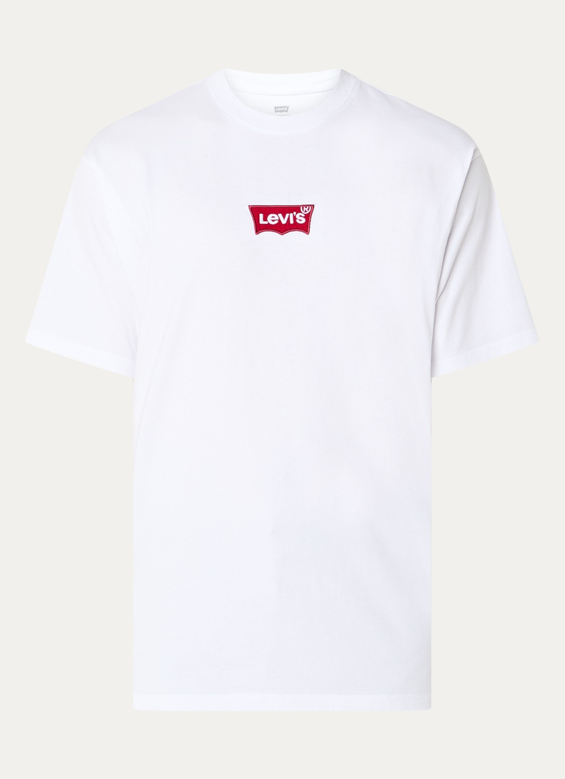 Levi's T-shirt met logoborduring - voorkant 2 wit