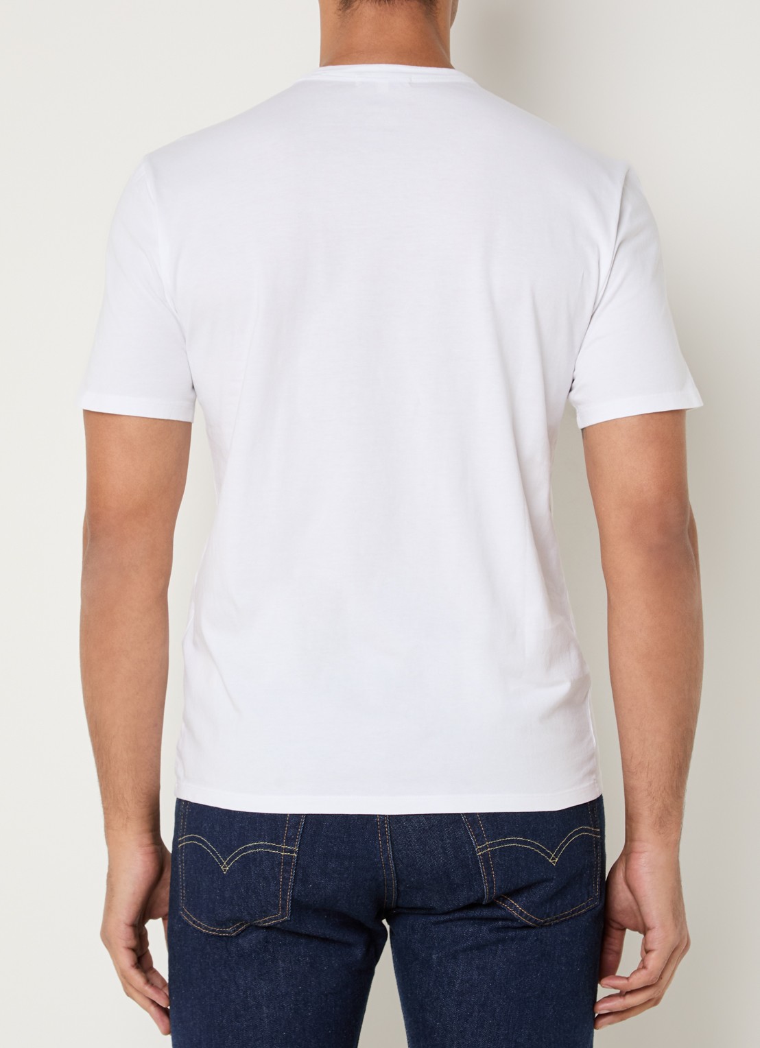 Levi's T-shirt met logoborduring - achterkant wit