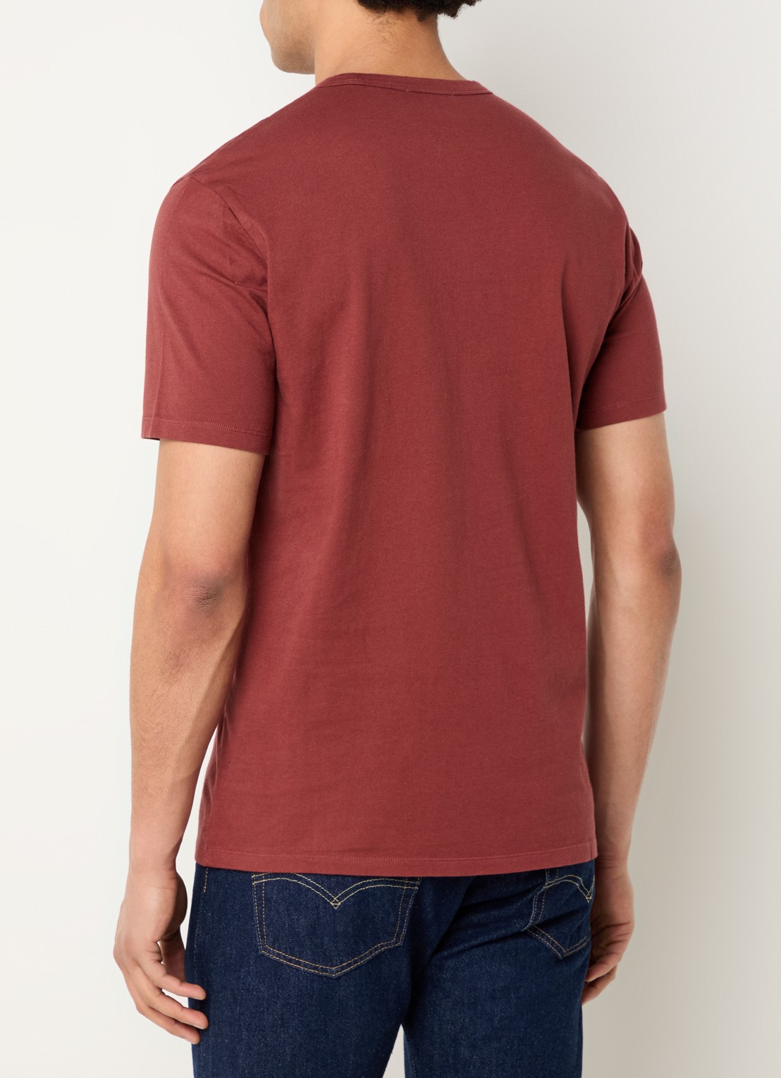 Levi's T-shirt met logoborduring - achterkant 4 steenrood