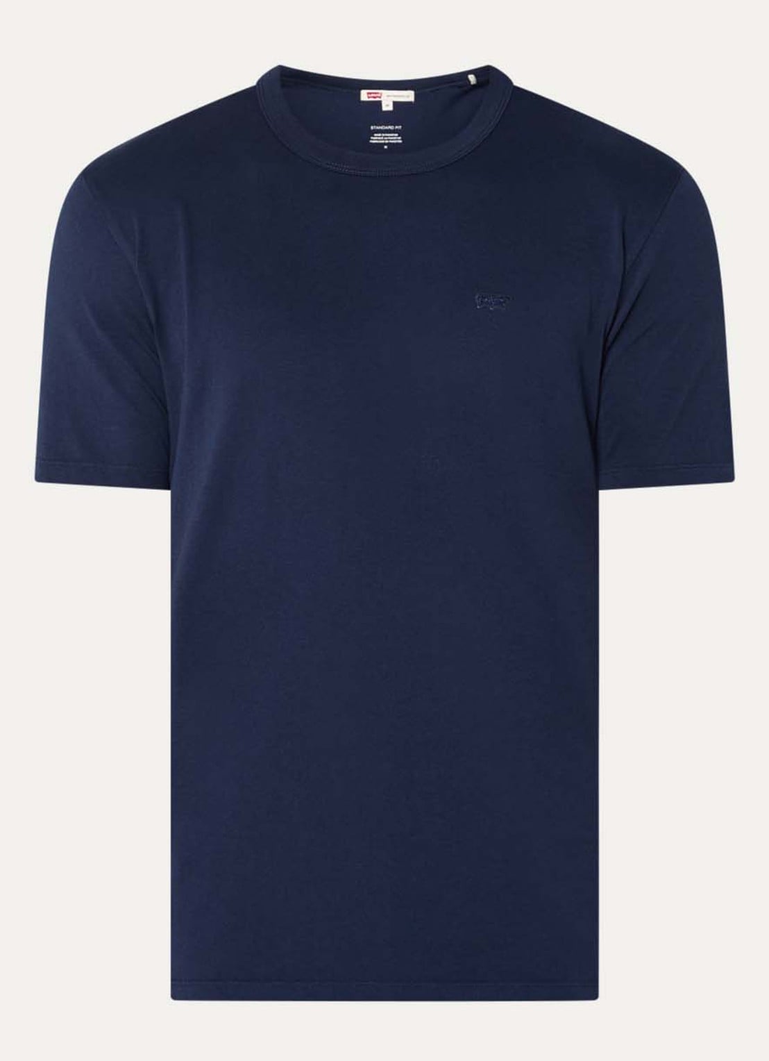 Levi's T-shirt met logoborduring - voorkant donkerblauw