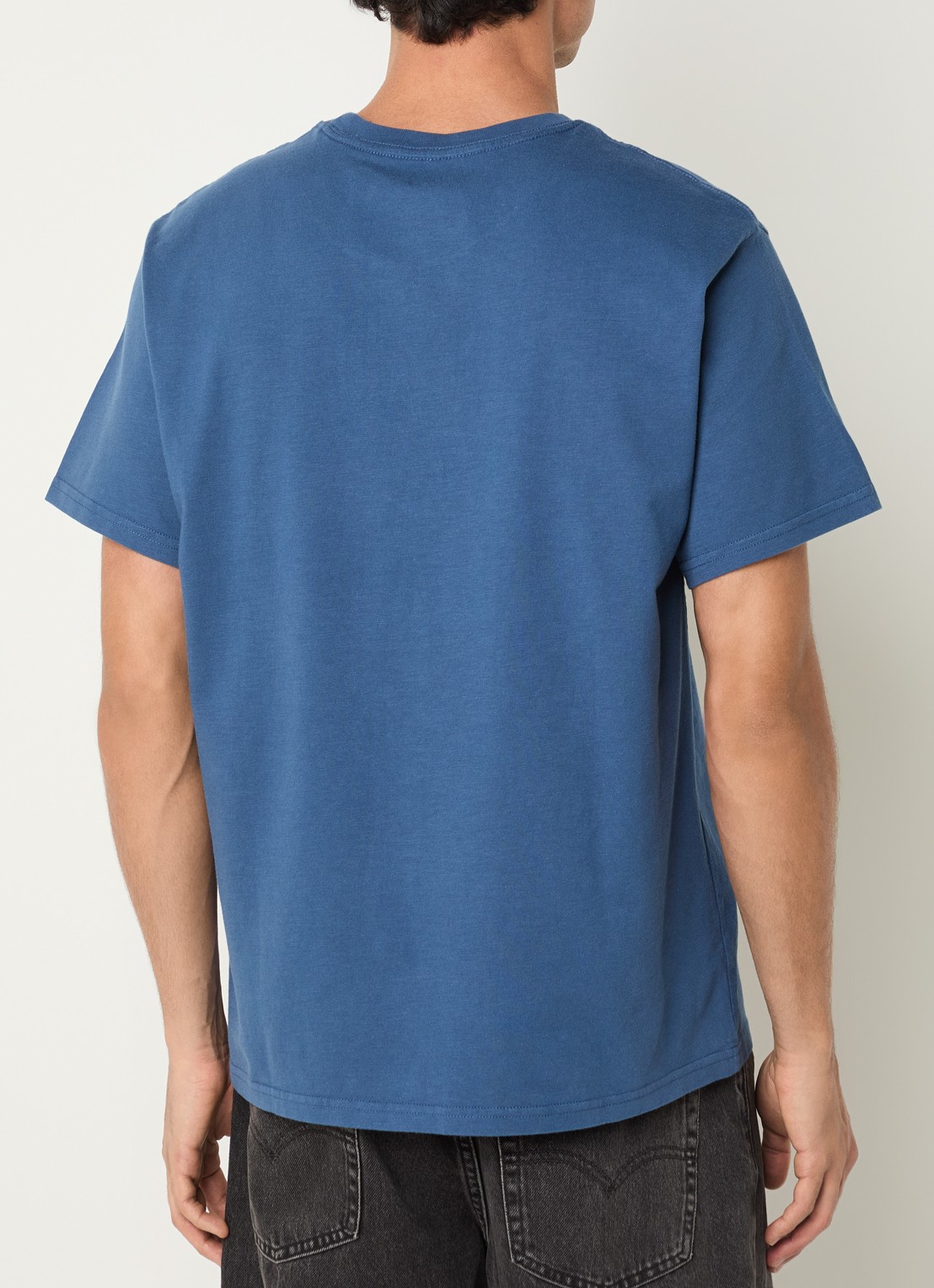 Levi's T-shirt met logoborduring - achterkant 4 staalblauw