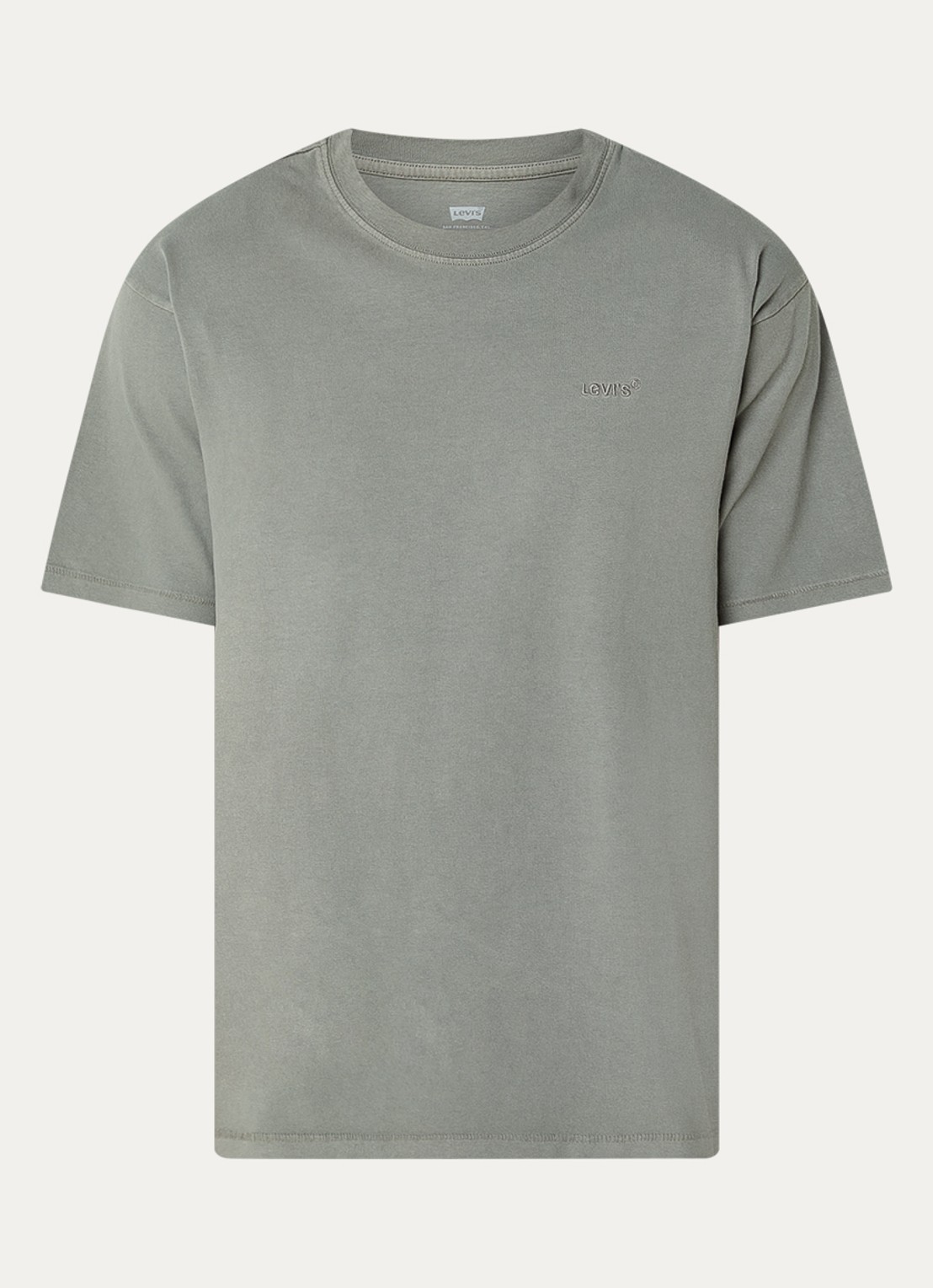Levi's T-shirt met logoborduring - voorkant 2 olijfgroen
