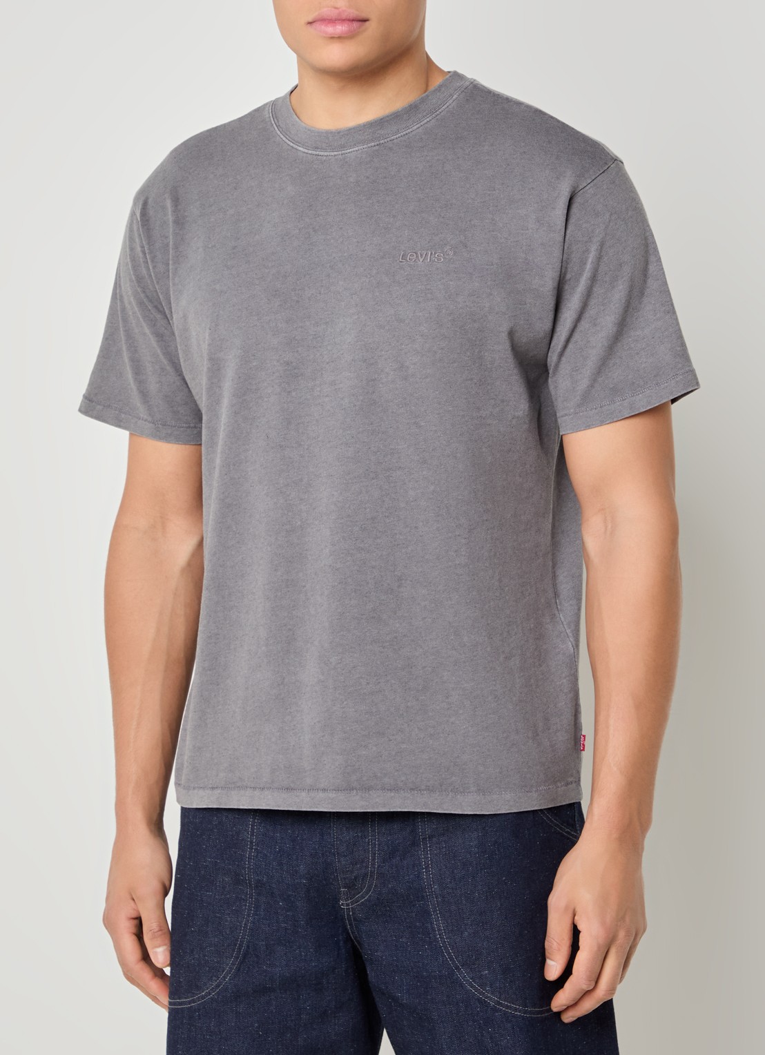 Levi's T-shirt met logoborduring - detail 3 donkergrijs